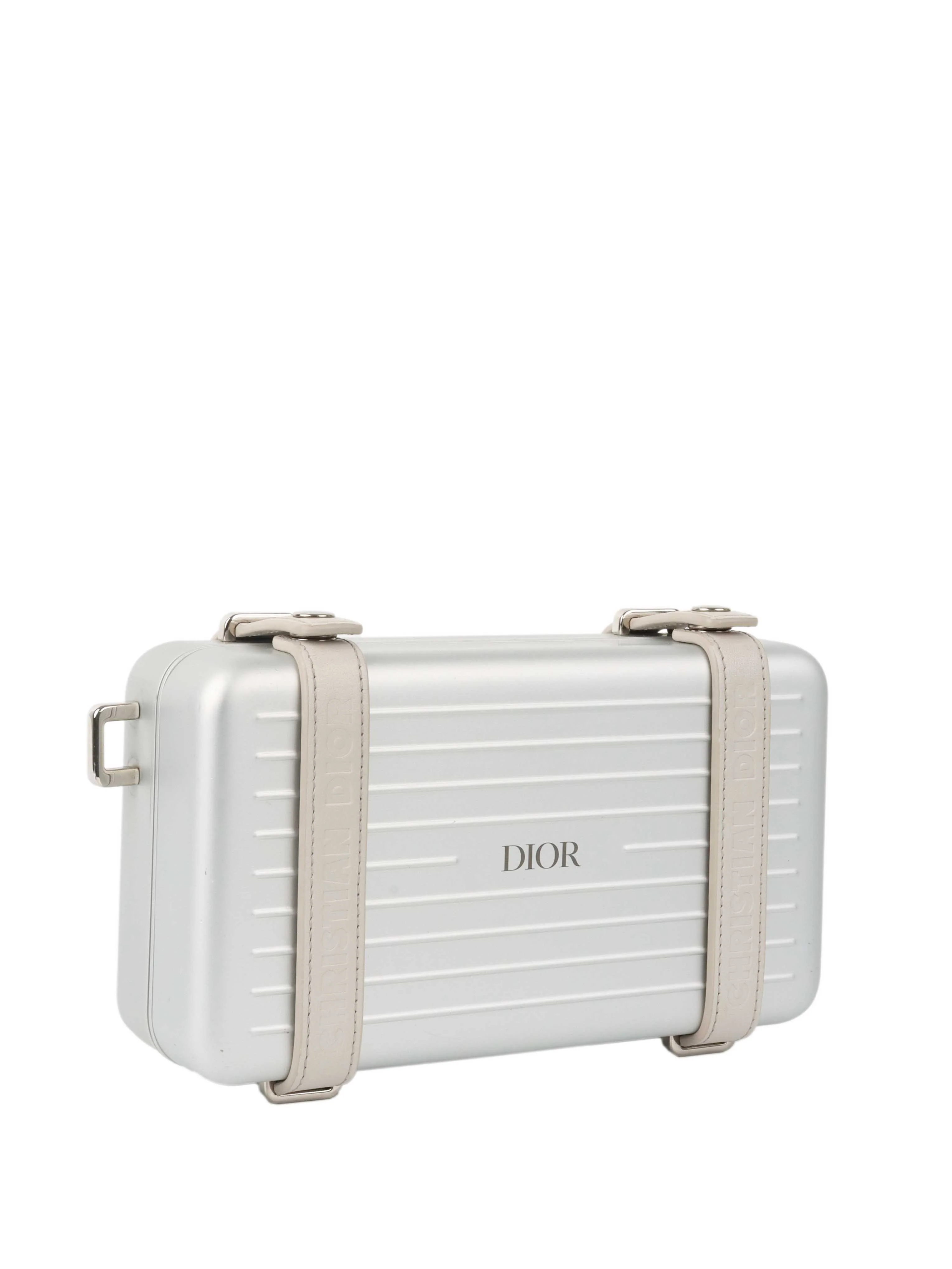 Dior x RIMOWA Silver Personal Clutch Case.