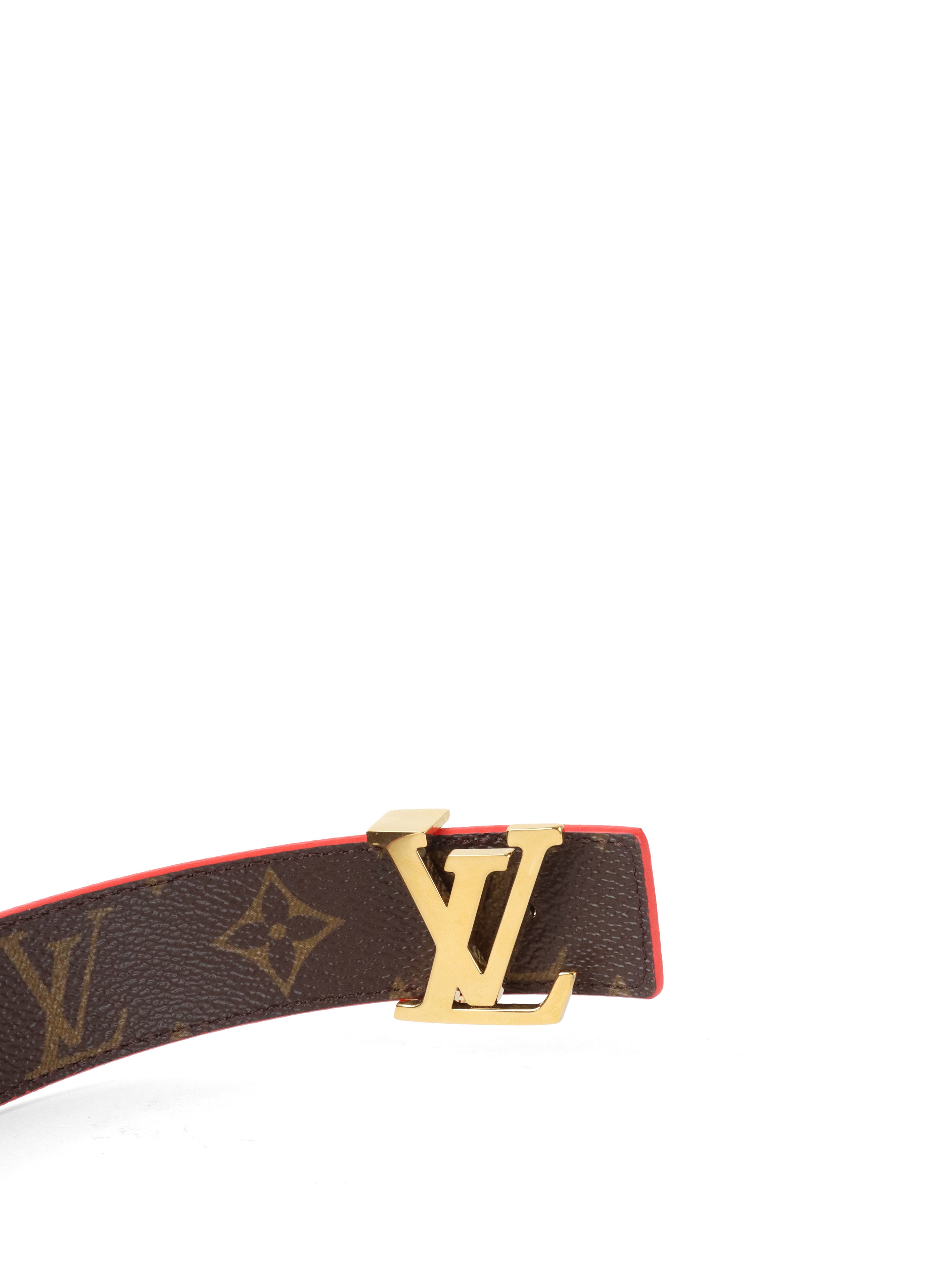 Louis Vuitton Red/ Monogram LV Initiales 30mm Reversible Belt.