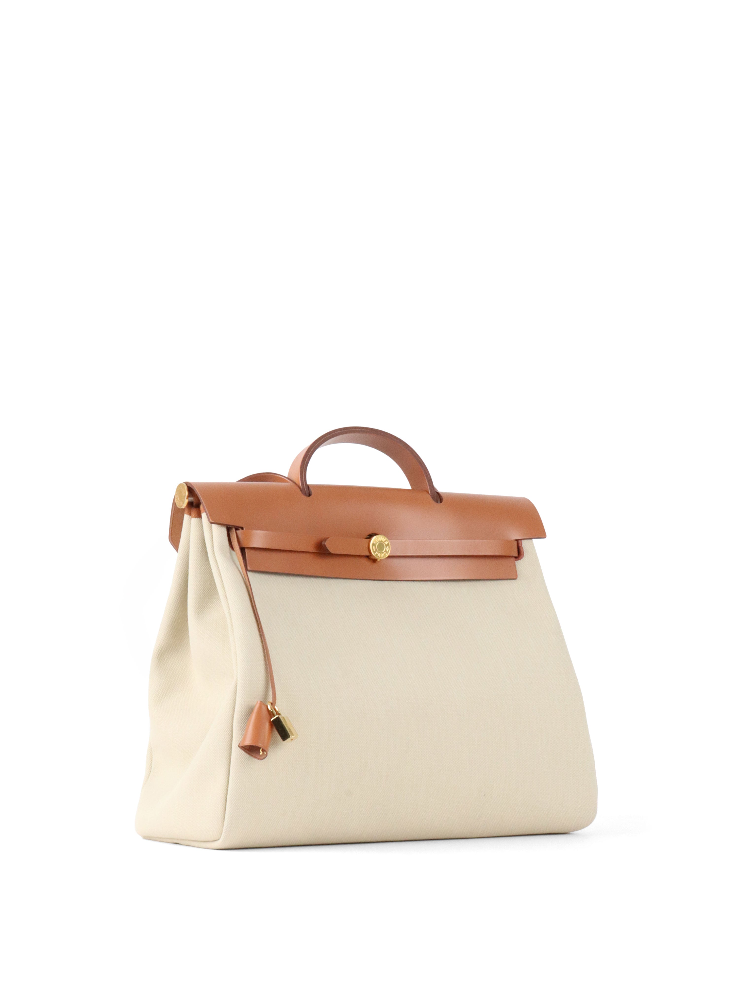 Hermes Ecru/ Beige/ Fauve Herbag Messenger 39 Bag