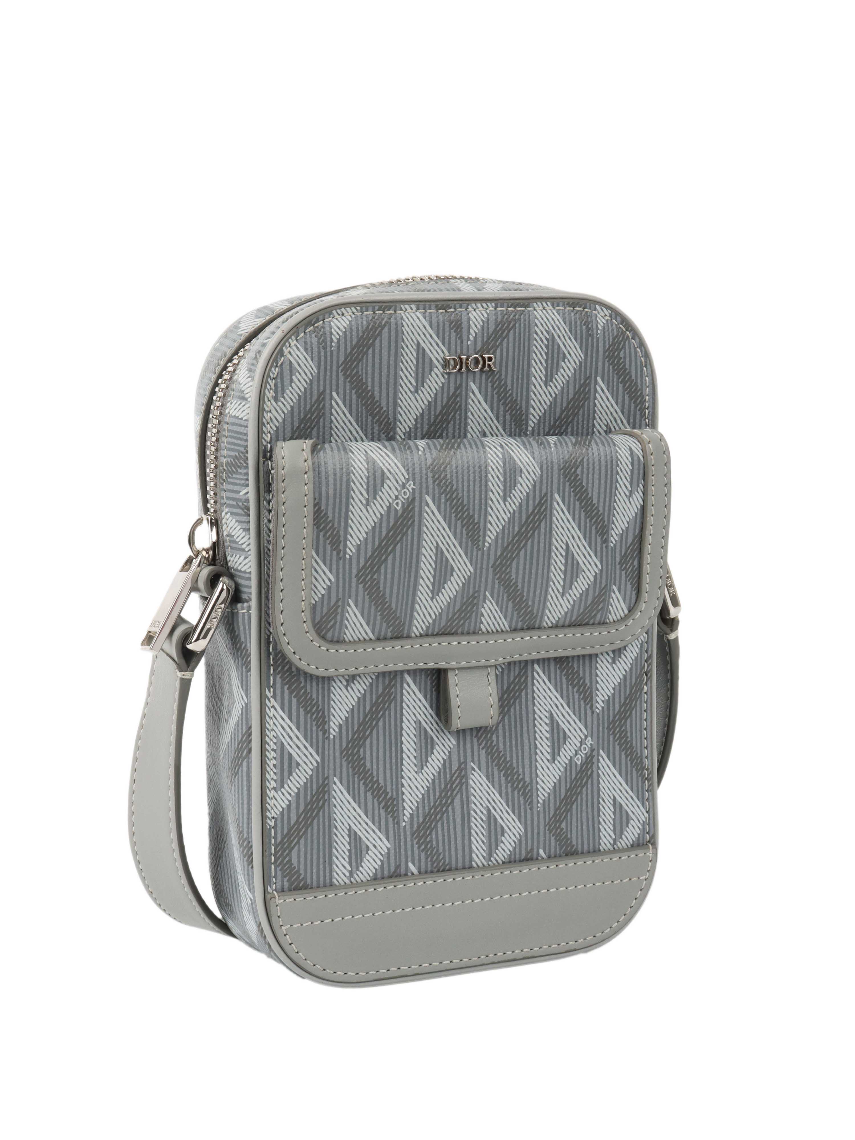 Dior Silver Hit The Road Vertical Crossbody Pouch.