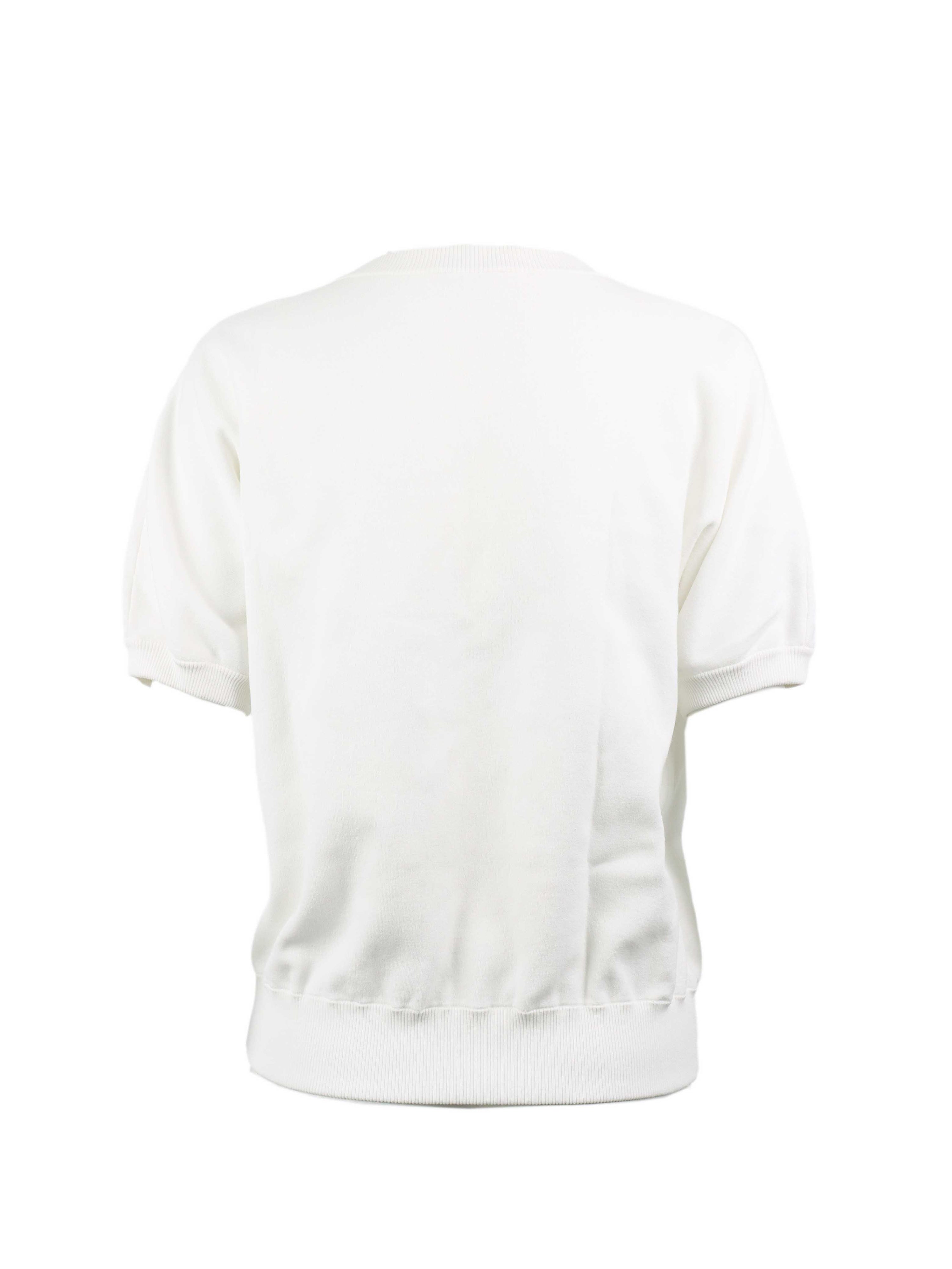 Chanel White Bubble Short Sleeve Top.