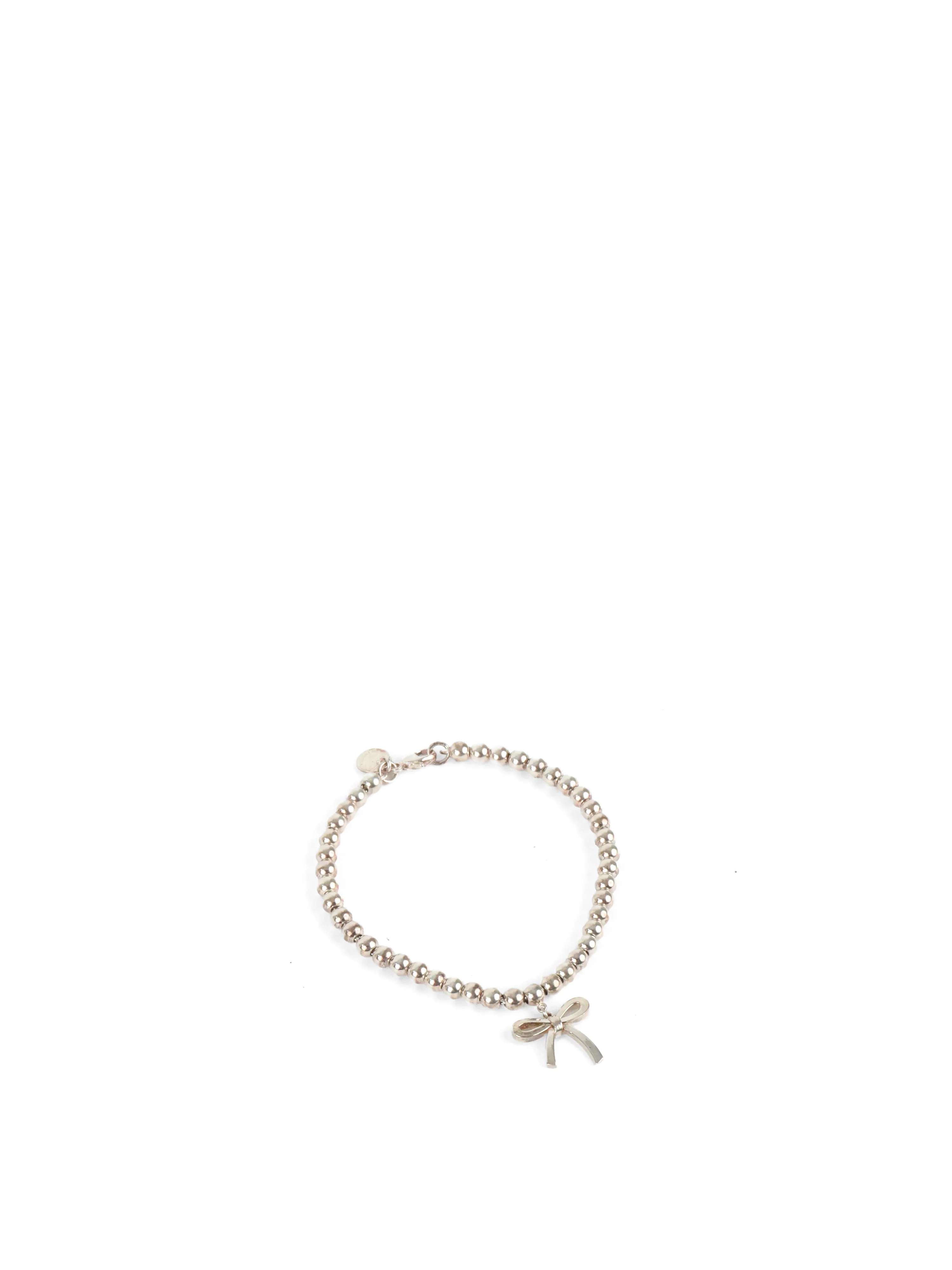 Tiffany  Co Bow Charm Bead Bracelet