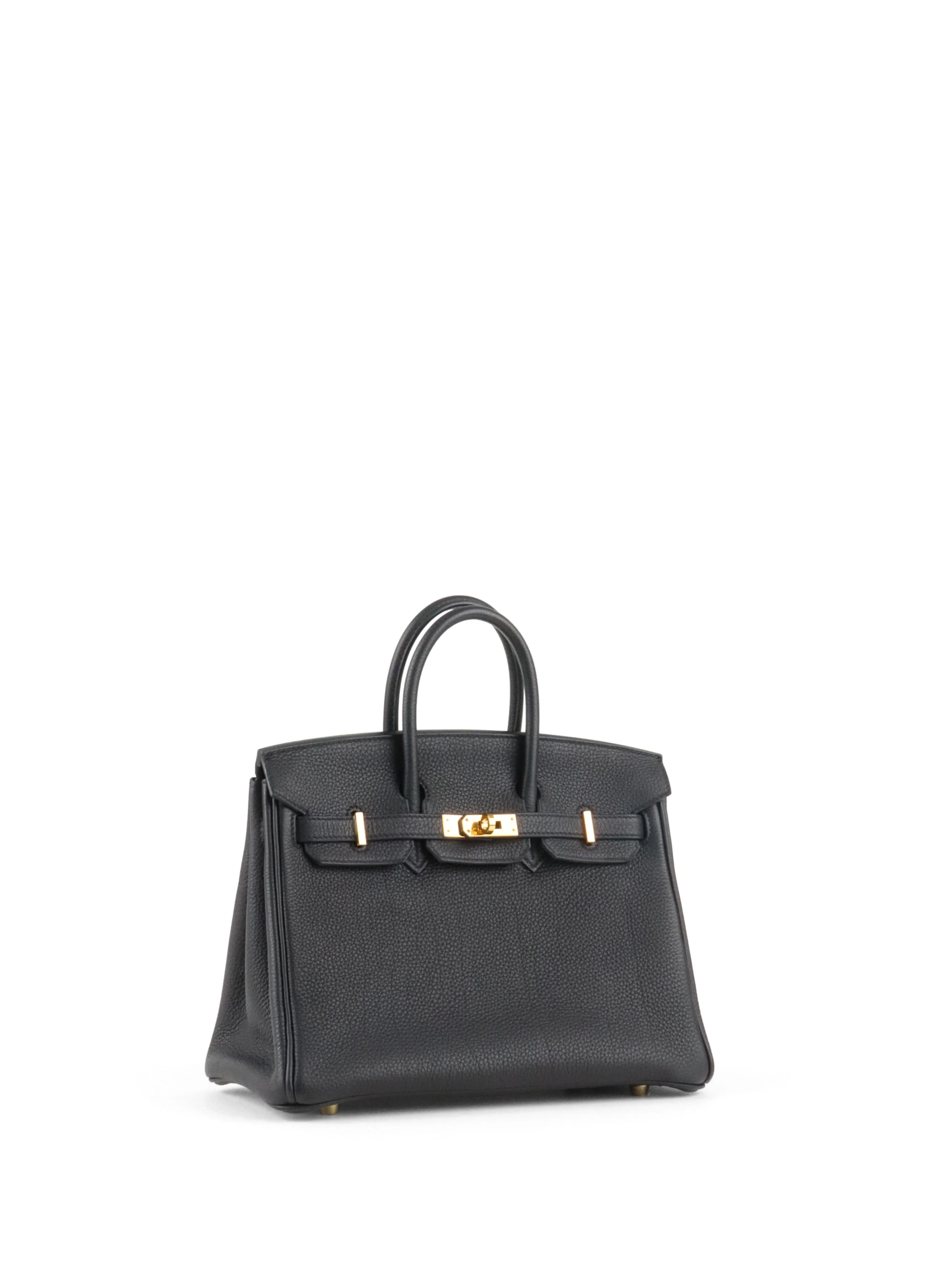 Hermes Noir Birkin 25 Togo Leather GHW Stamp Y