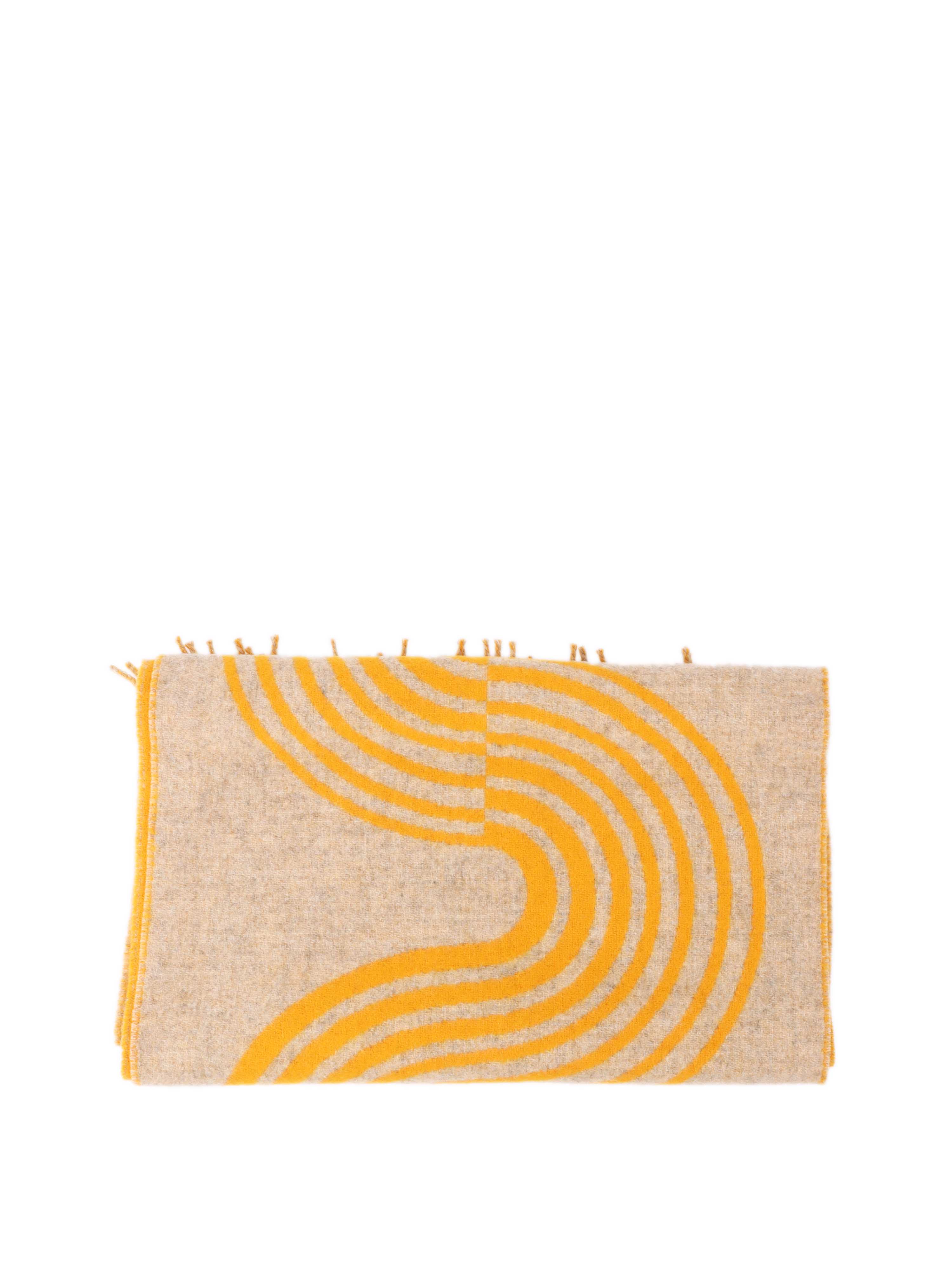 Hermes Yellow 
Beige Cashmere Scarf.