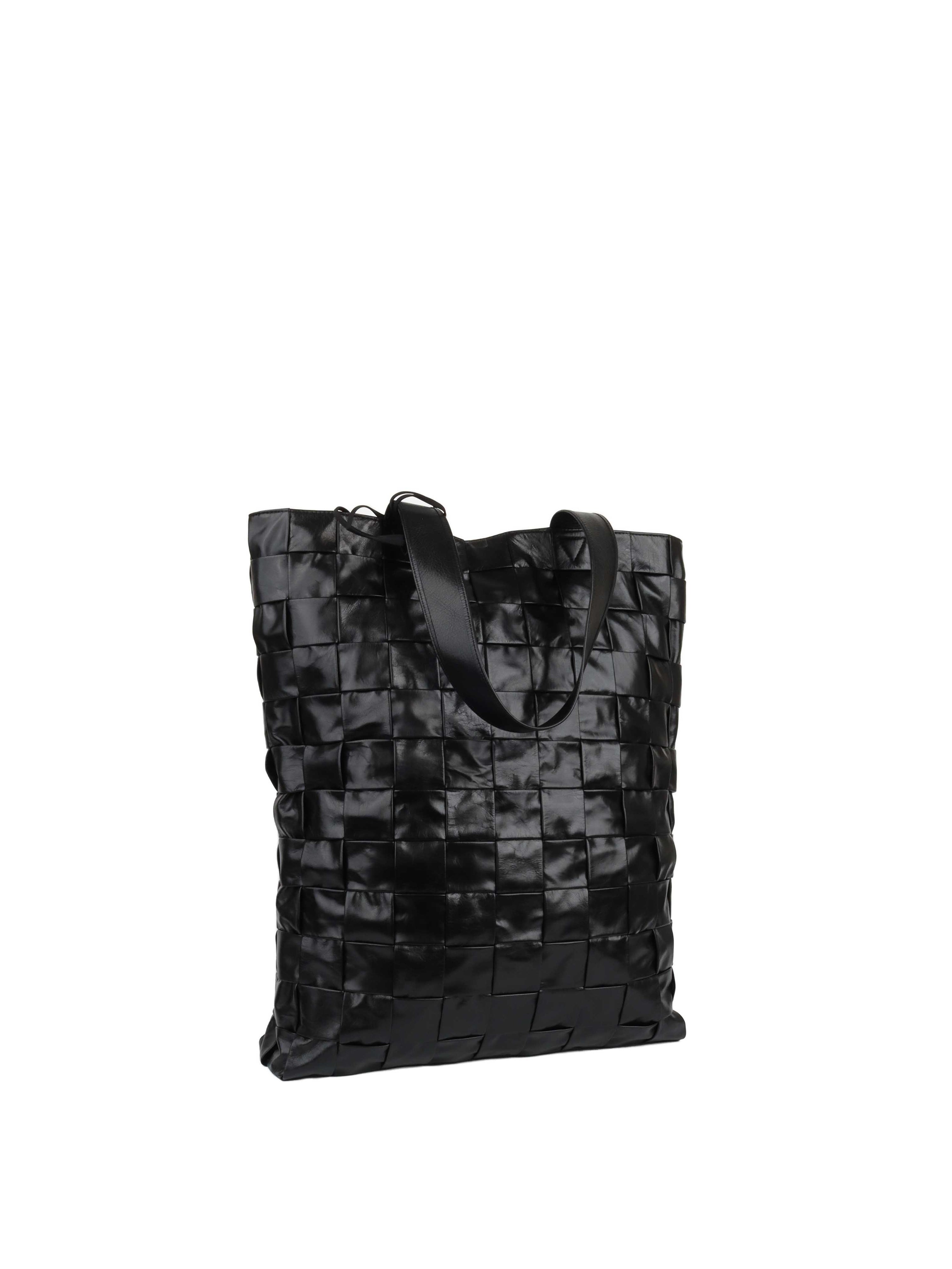 Bottega Veneta Black Donna Pelle Leather Tote Bag.