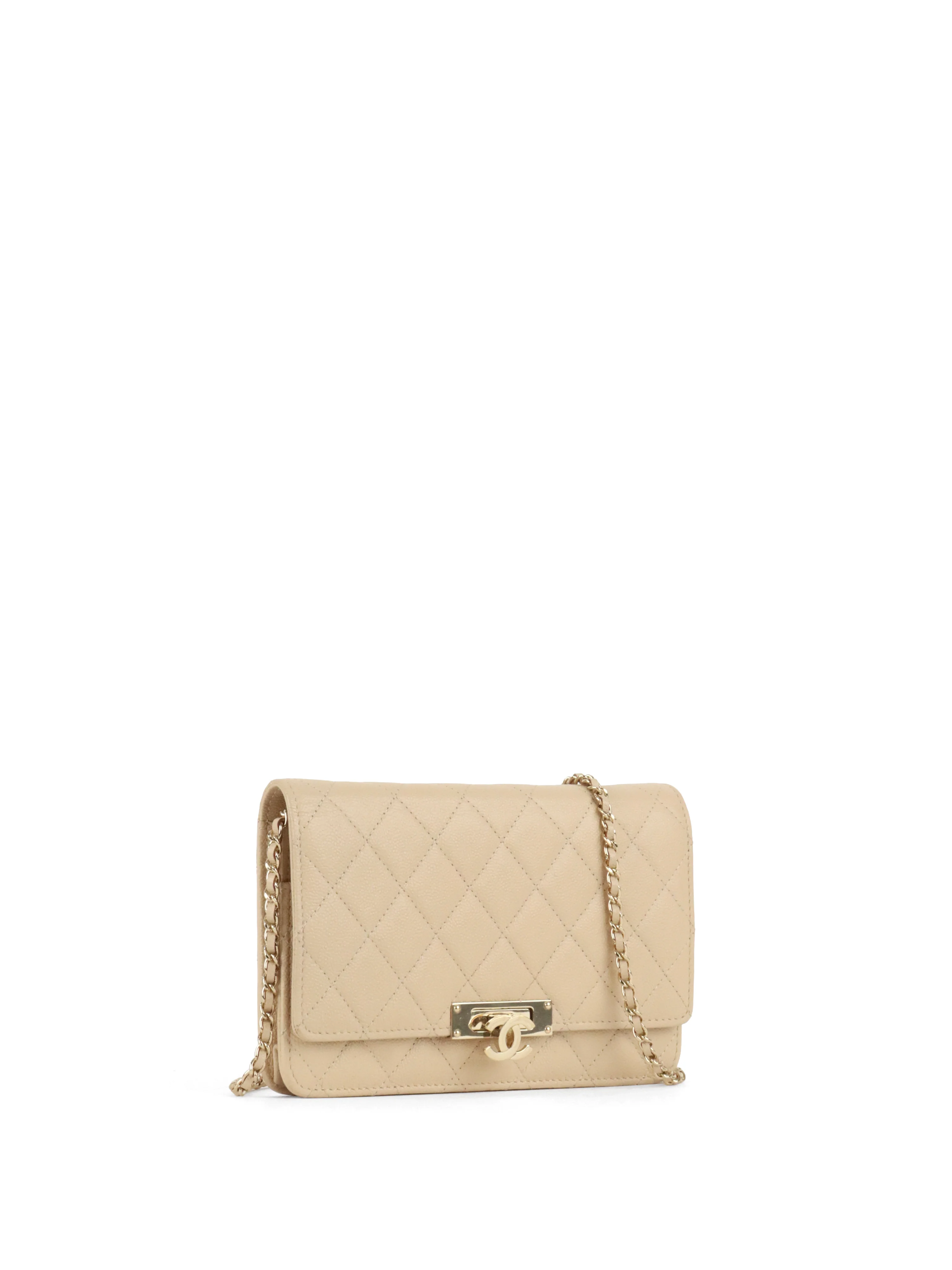 Chanel Beige Double CC Wallet on Chain LGHW