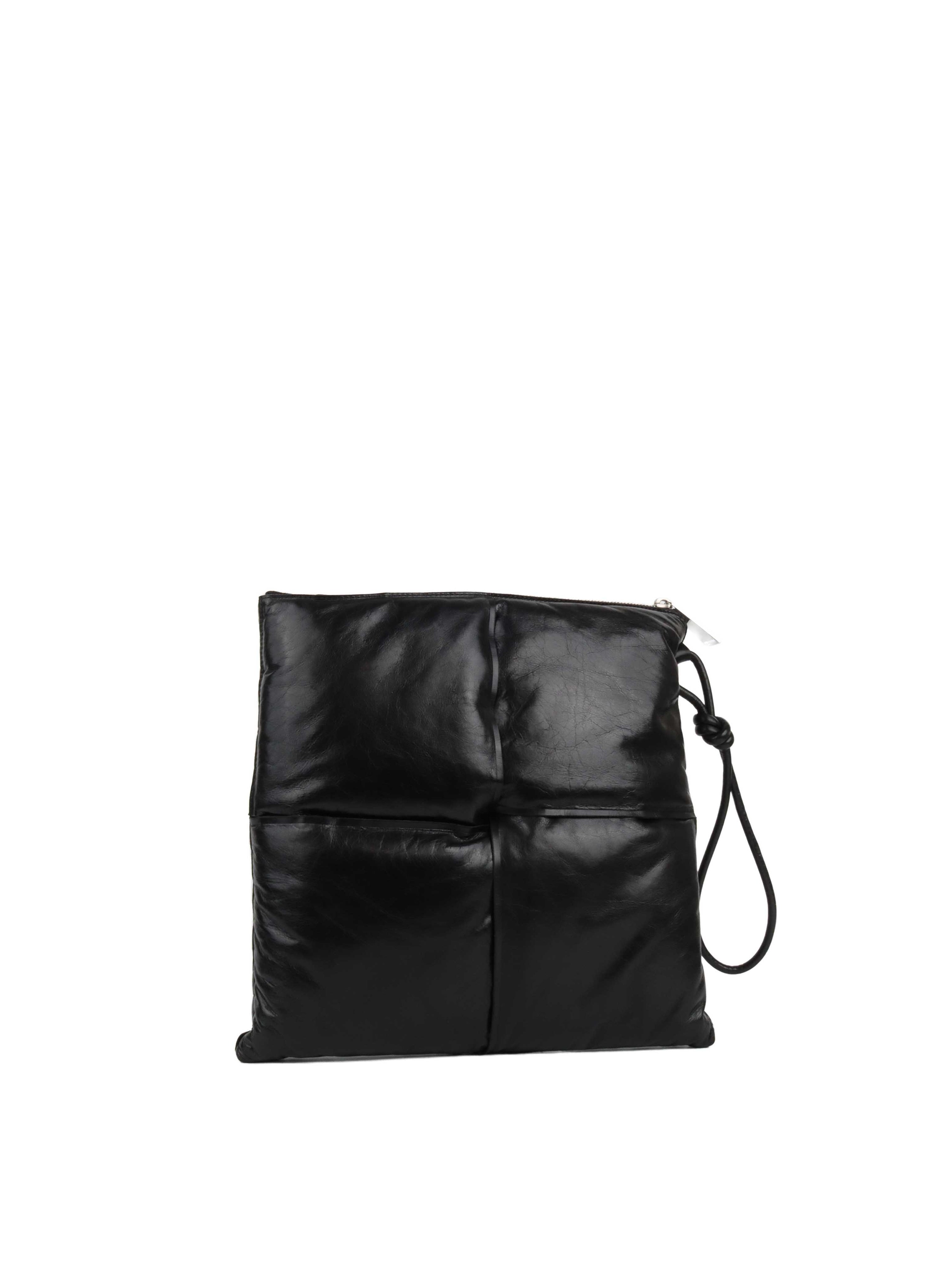 Bottega Veneta Black Padded Intercciato Pouch Bag.