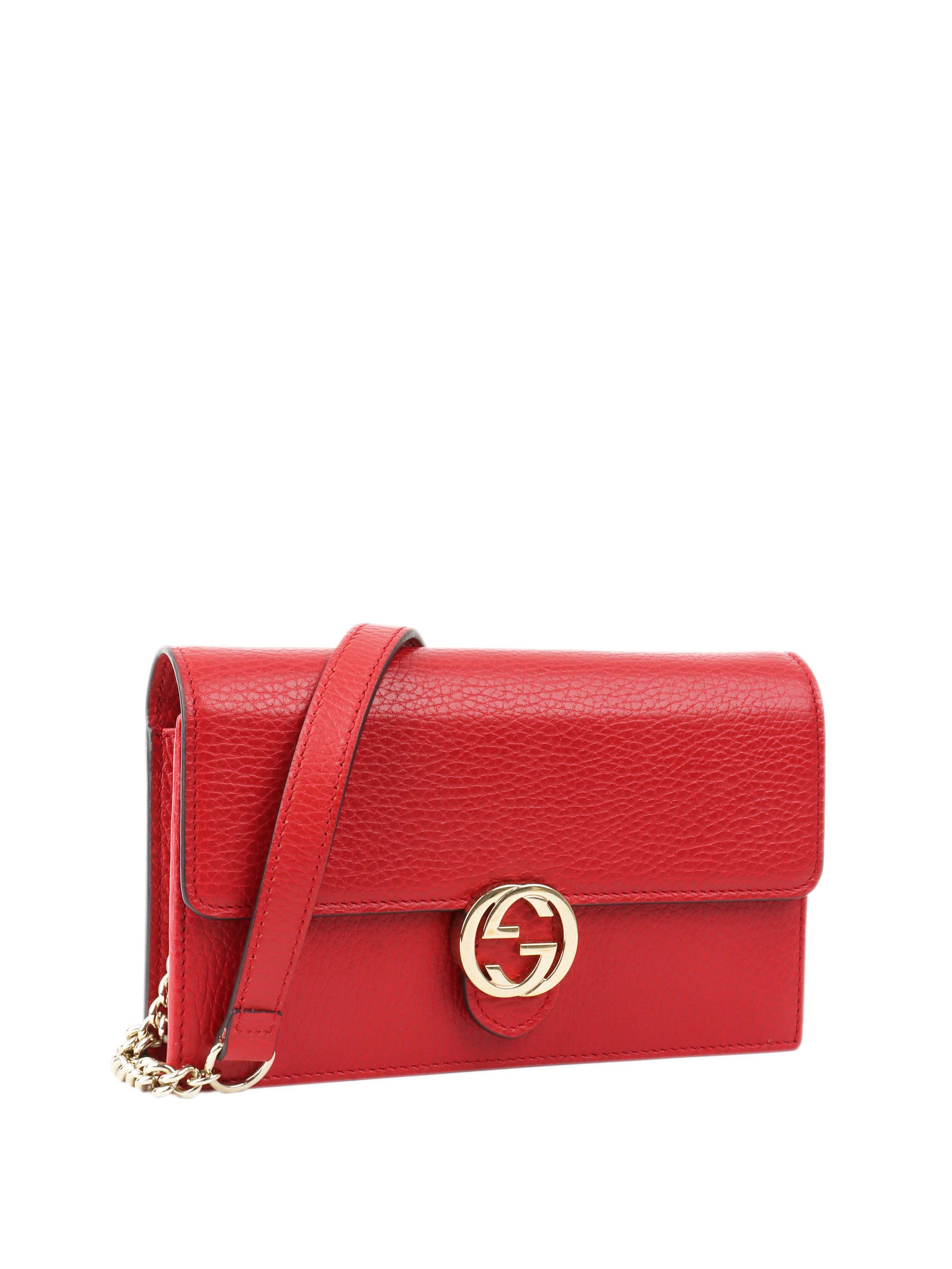 Gucci Red GG Wallet on Chain.