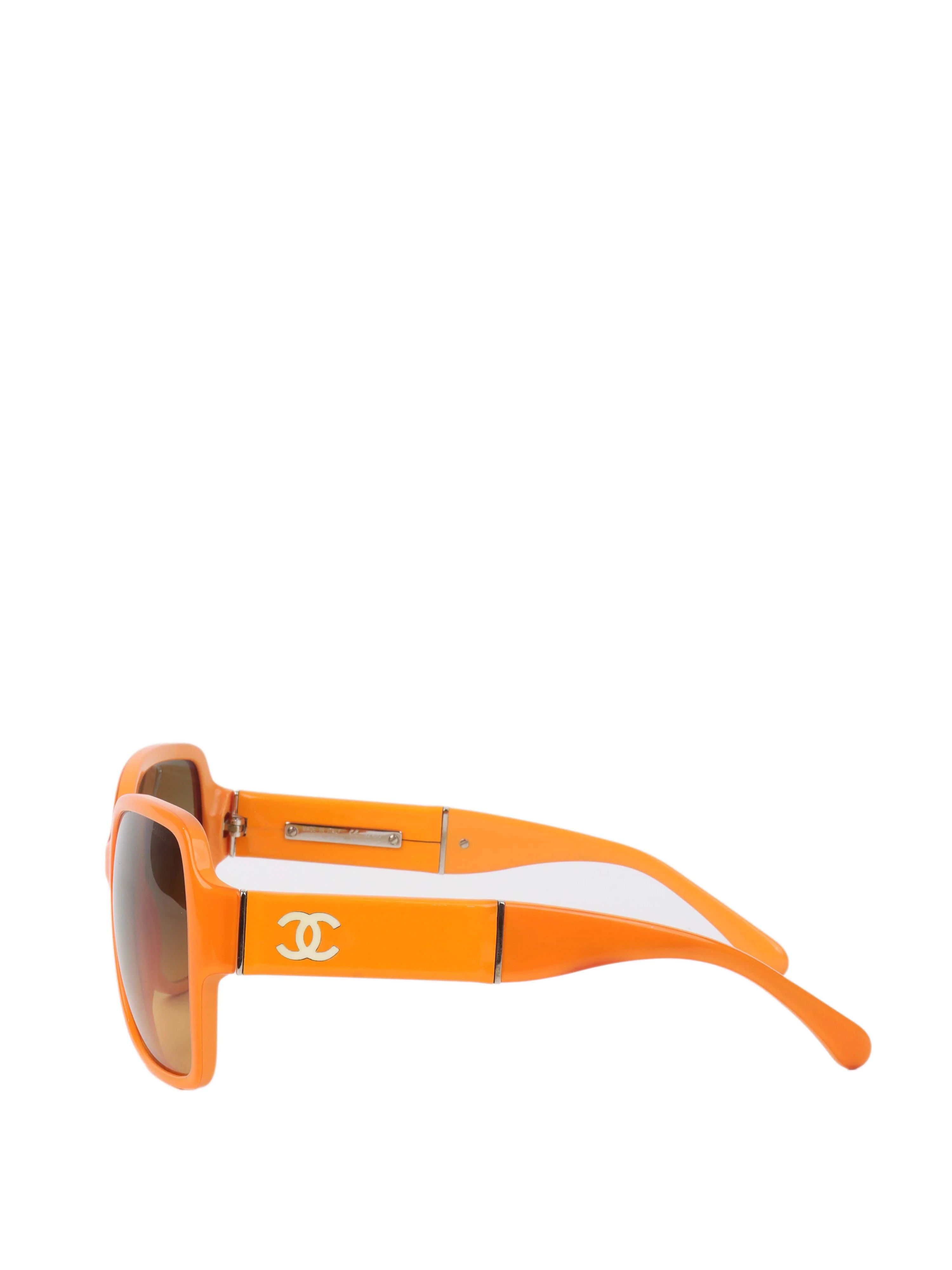 Chanel Orange Frame Sunglasses.