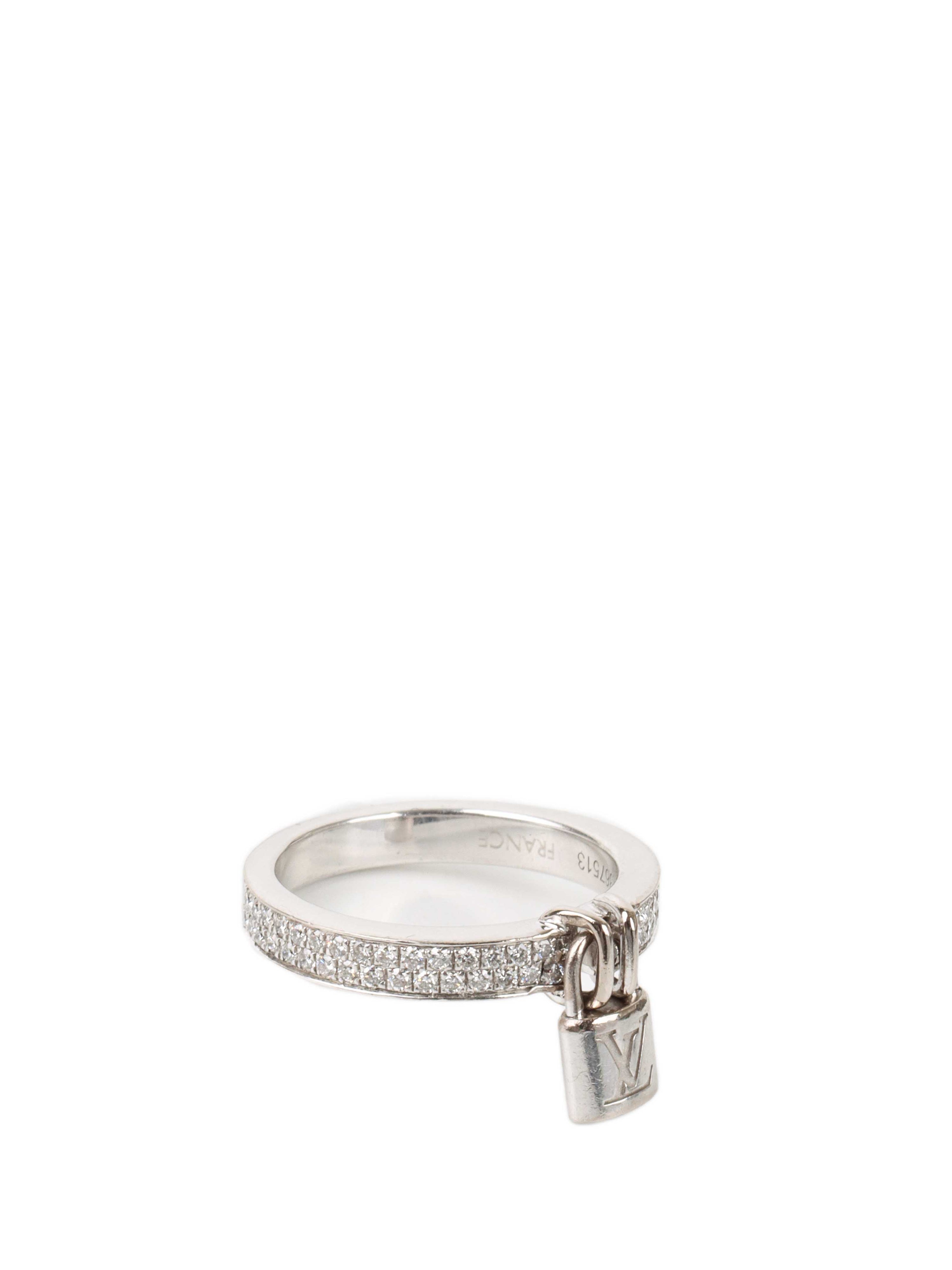 Louis Vuitton Lock-it Diamond Ring Size 57.