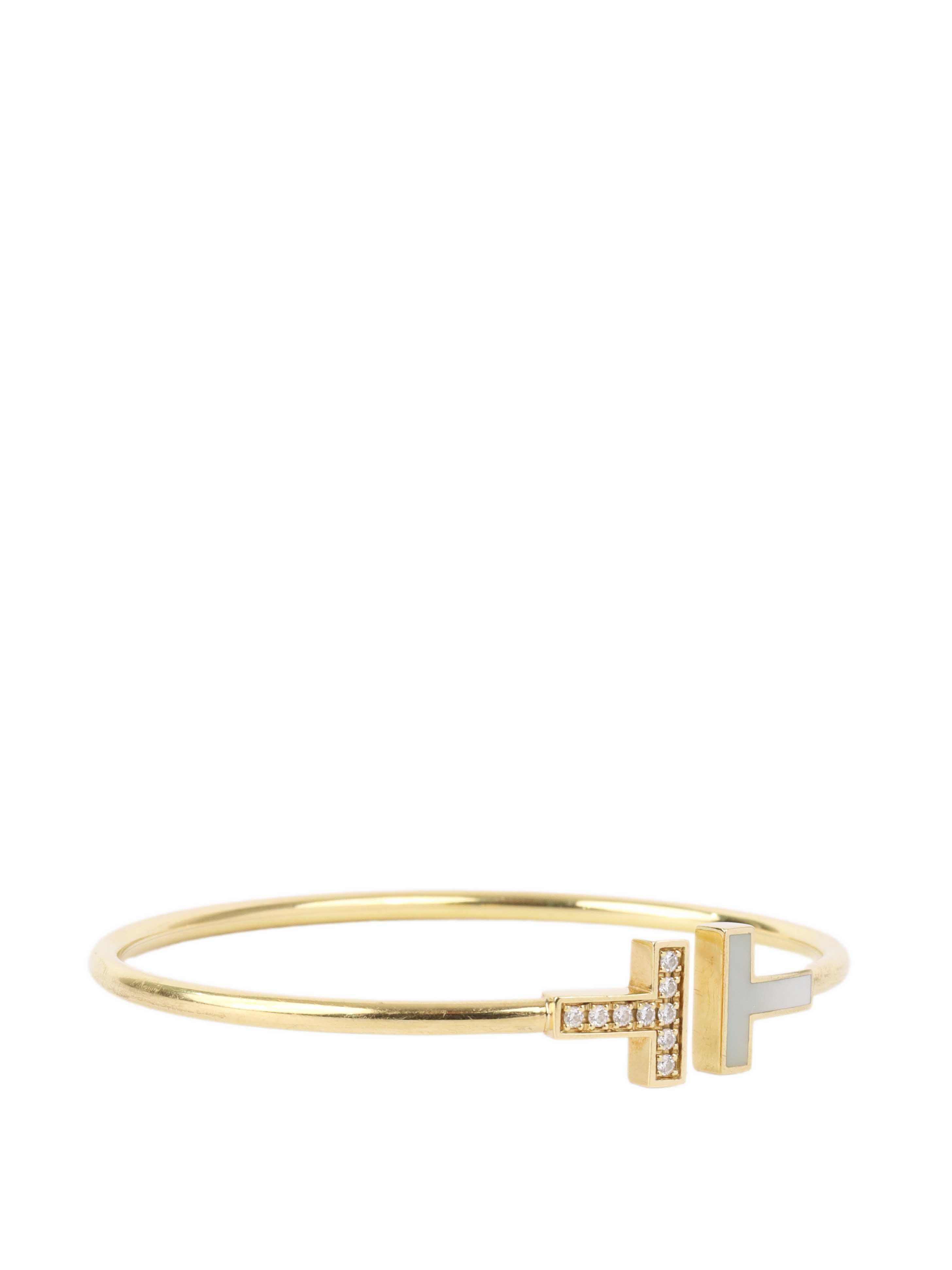 Tiffany & Co Yellow Gold T-Wire Bracelet.