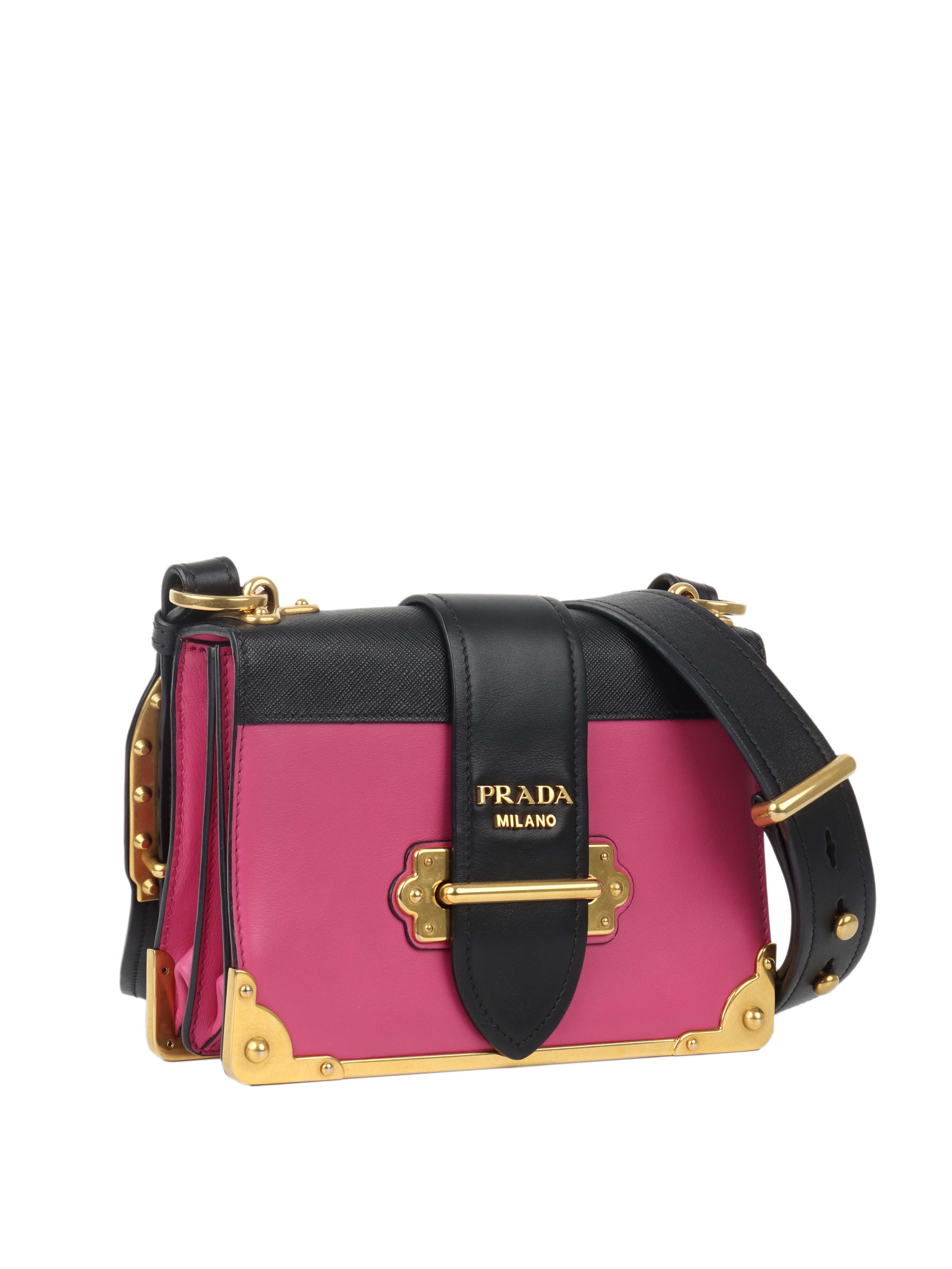 Prada Pink Cahier Leather Crossbody Bag.