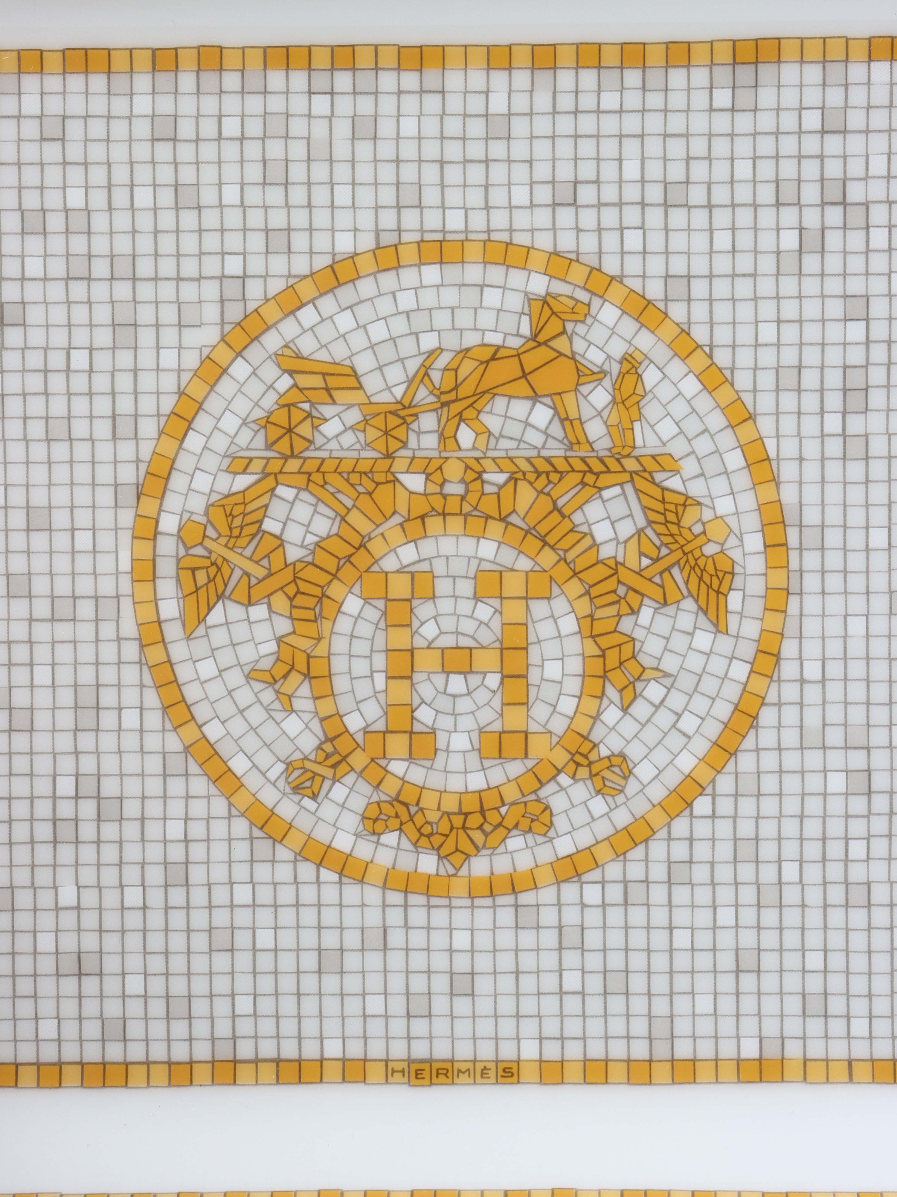 Hermes Mosaique au24 Gold Mosaic Rectangle Tray.