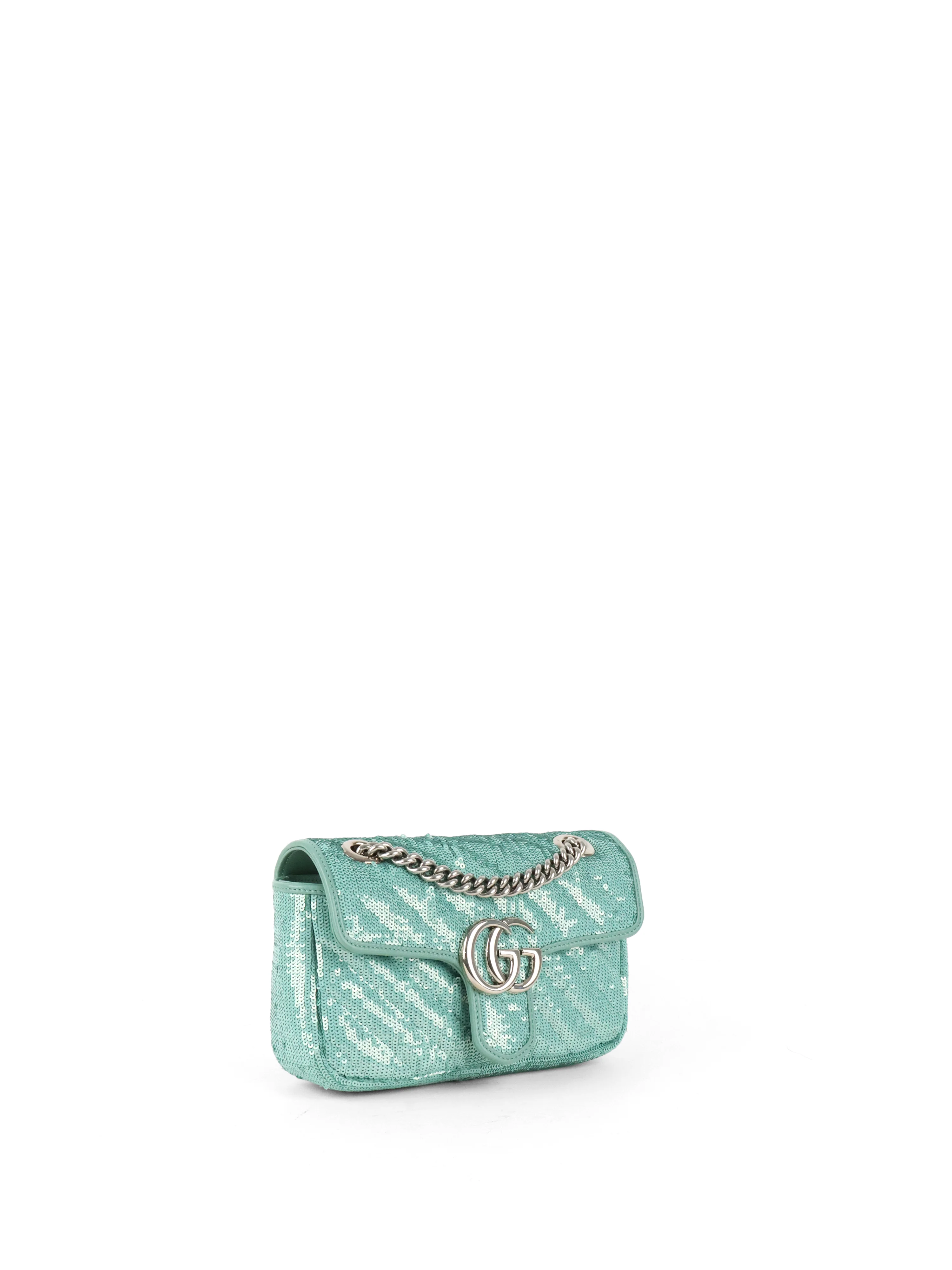 Gucci Mini Marmont Mint Green Sequin Shoulder Bag