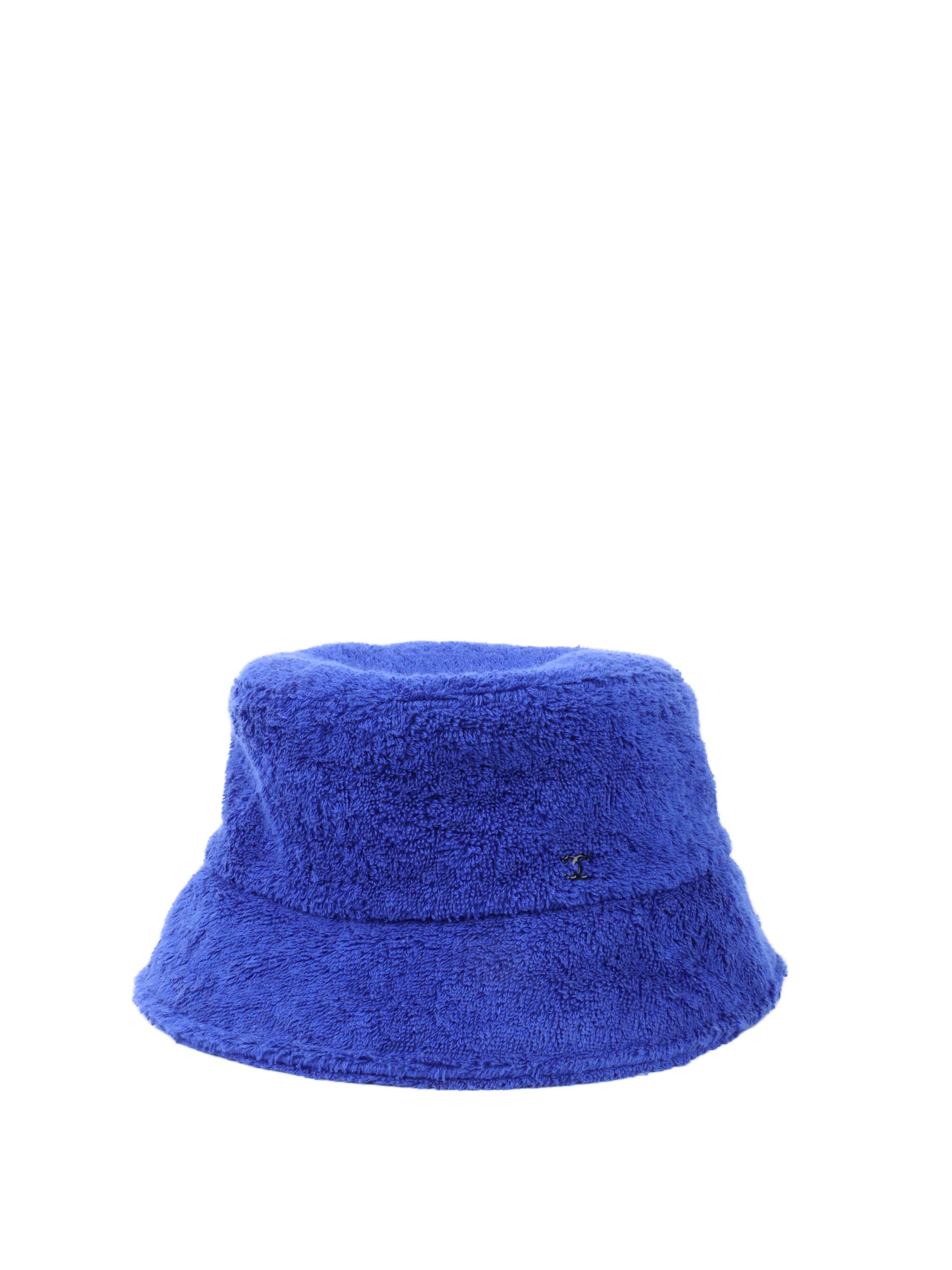 Chanel Blue Cotton Bucket Hat.