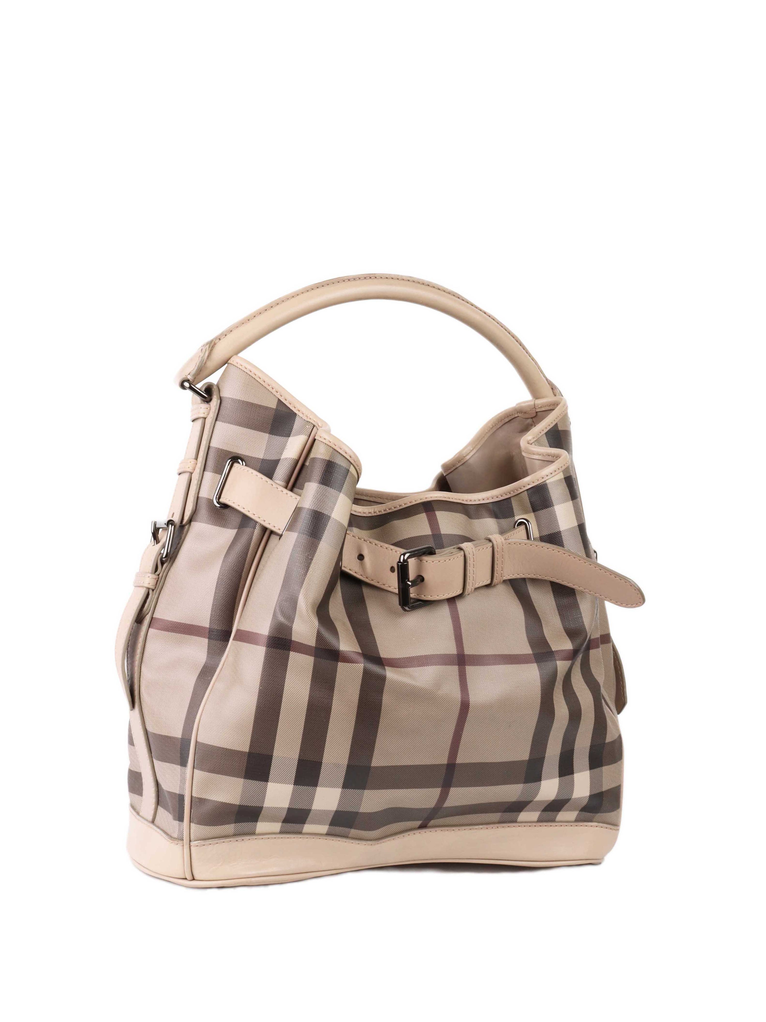 Burberry Checkered Leather Tote.