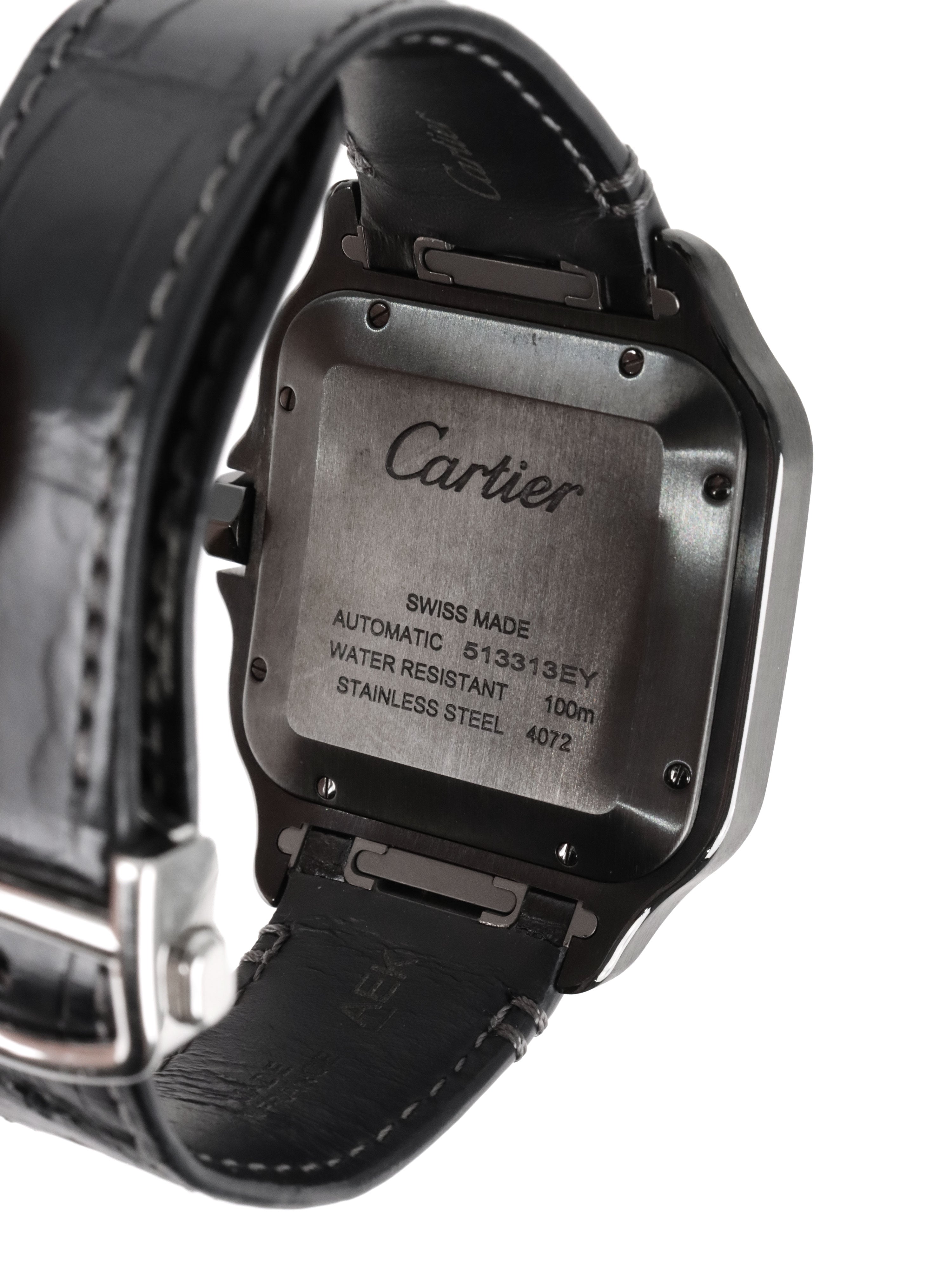 Cartier Black Santos-Dumont watch