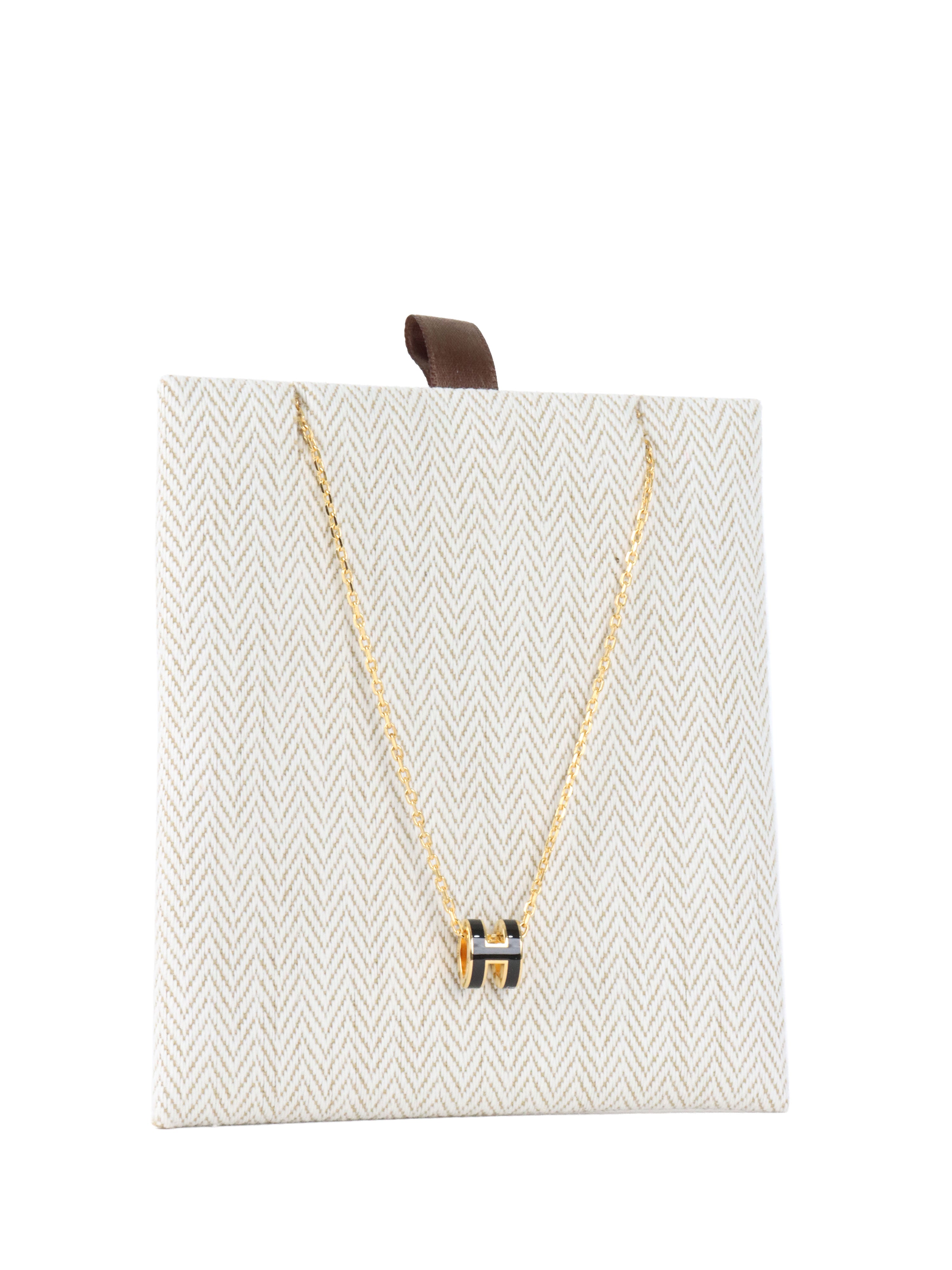 Hermes Black Mini Pop H Necklace