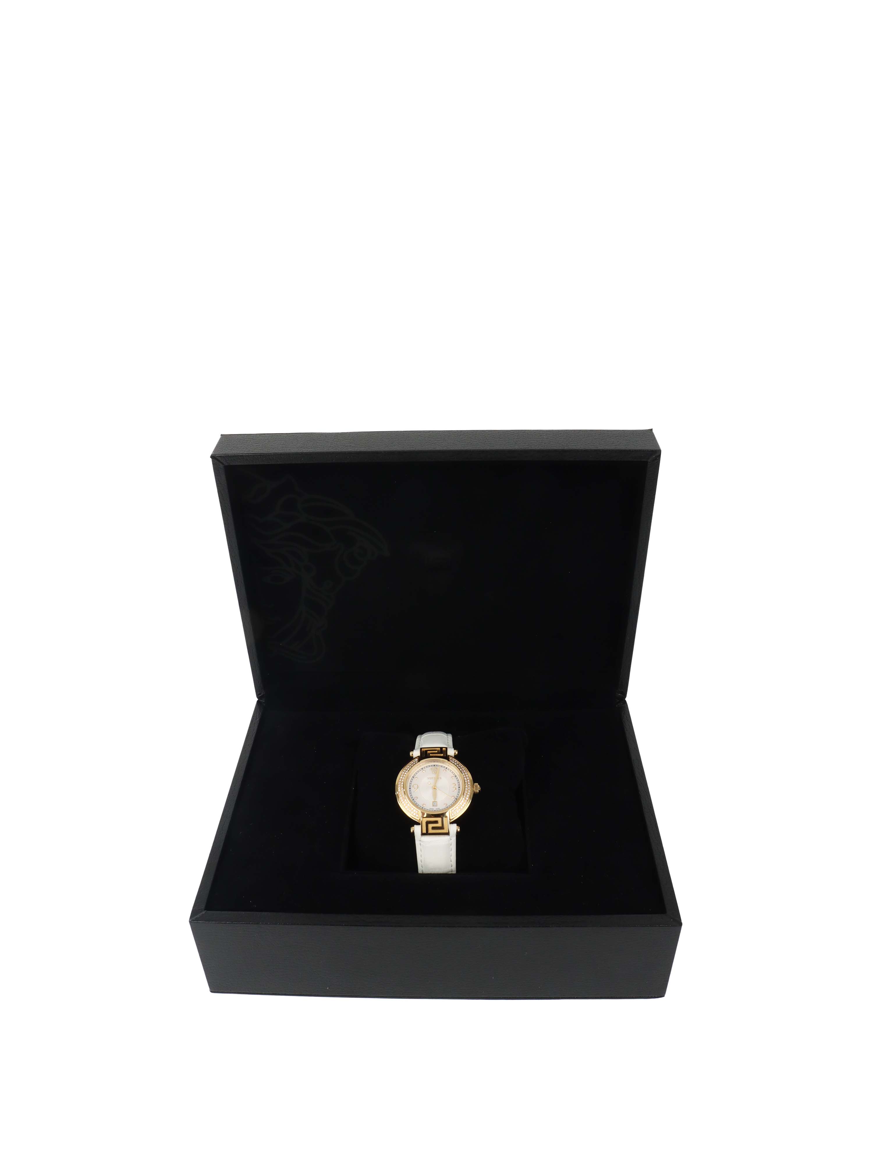 Versace Reve Gold with Diamond and Mother of Pearl 34mm Dial Watch.
