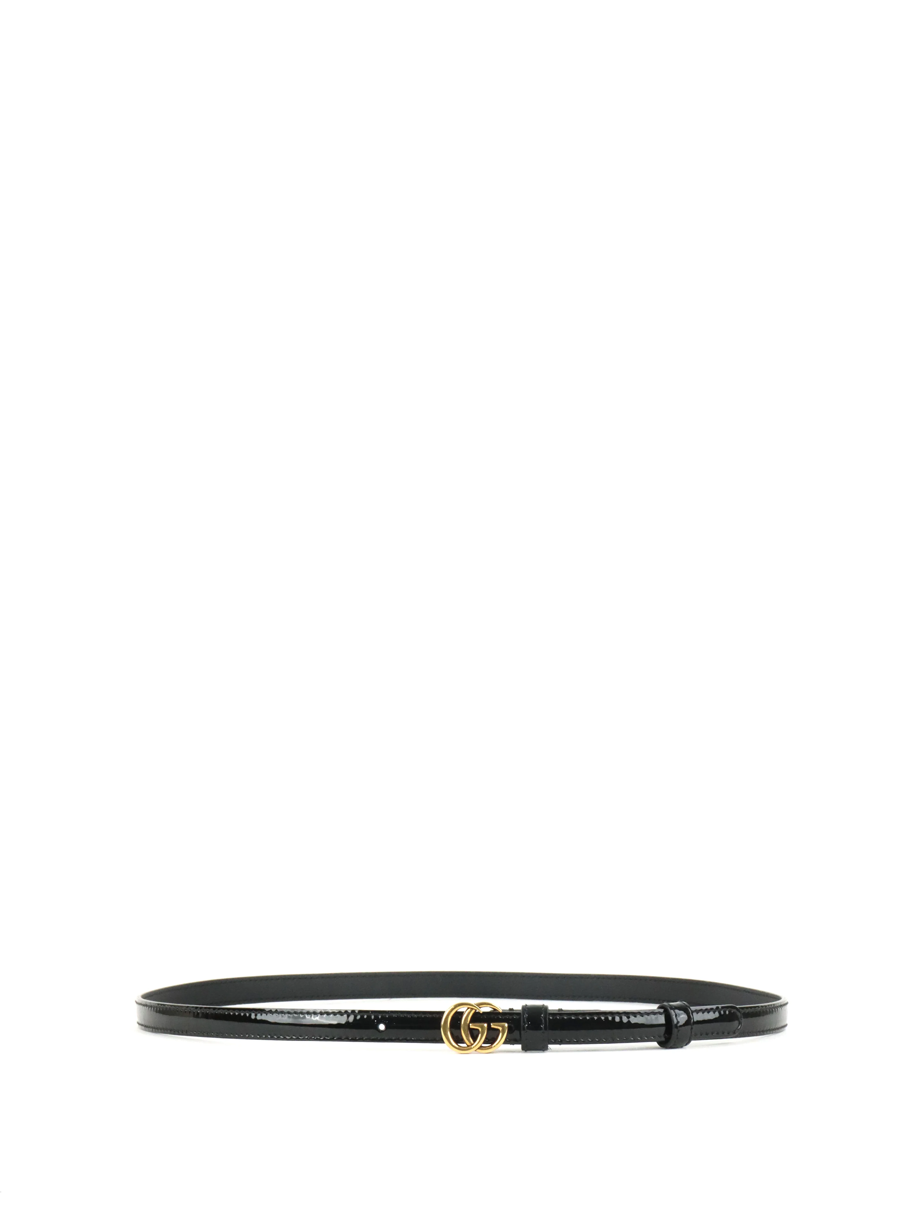 Gucci Black Patent GG Thin Belt size 80