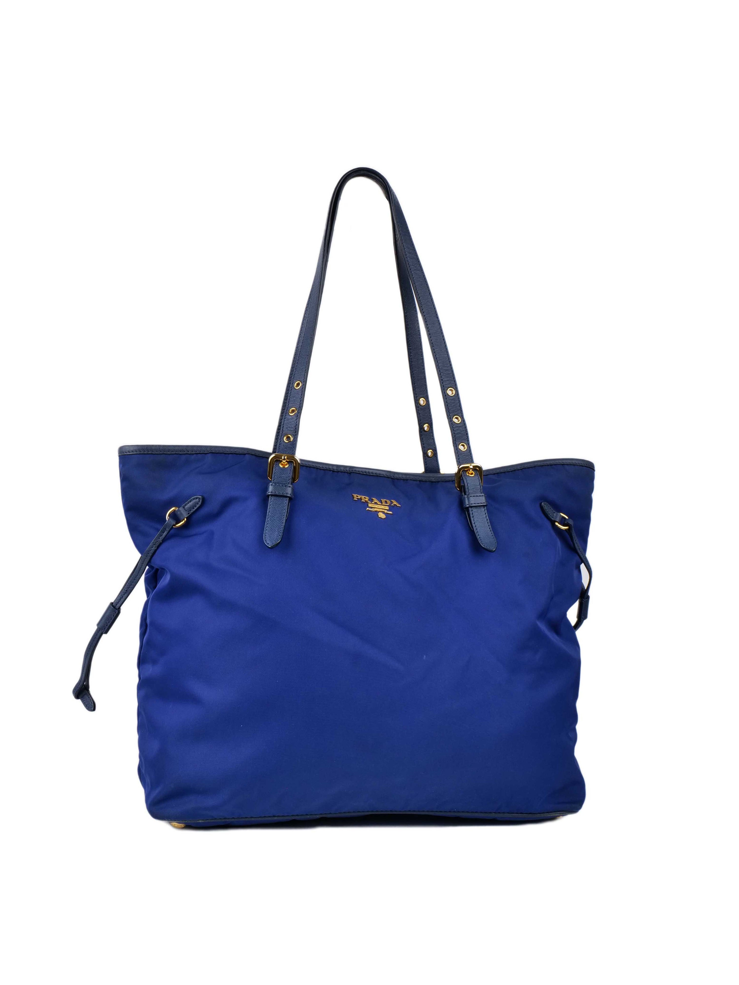 Prada Blue Nylon Tote.