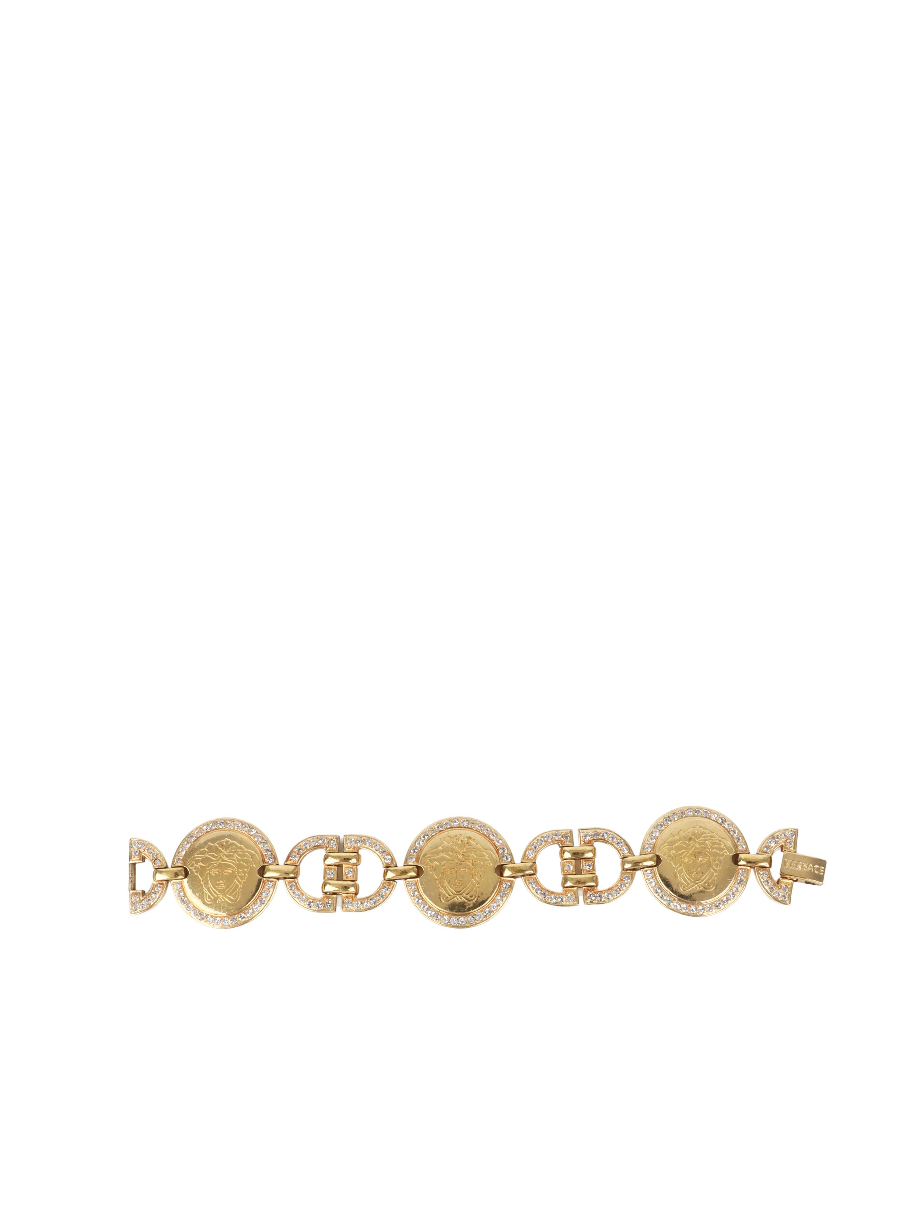 Versace Vintage Medusa Medallion Chain Bracelet.