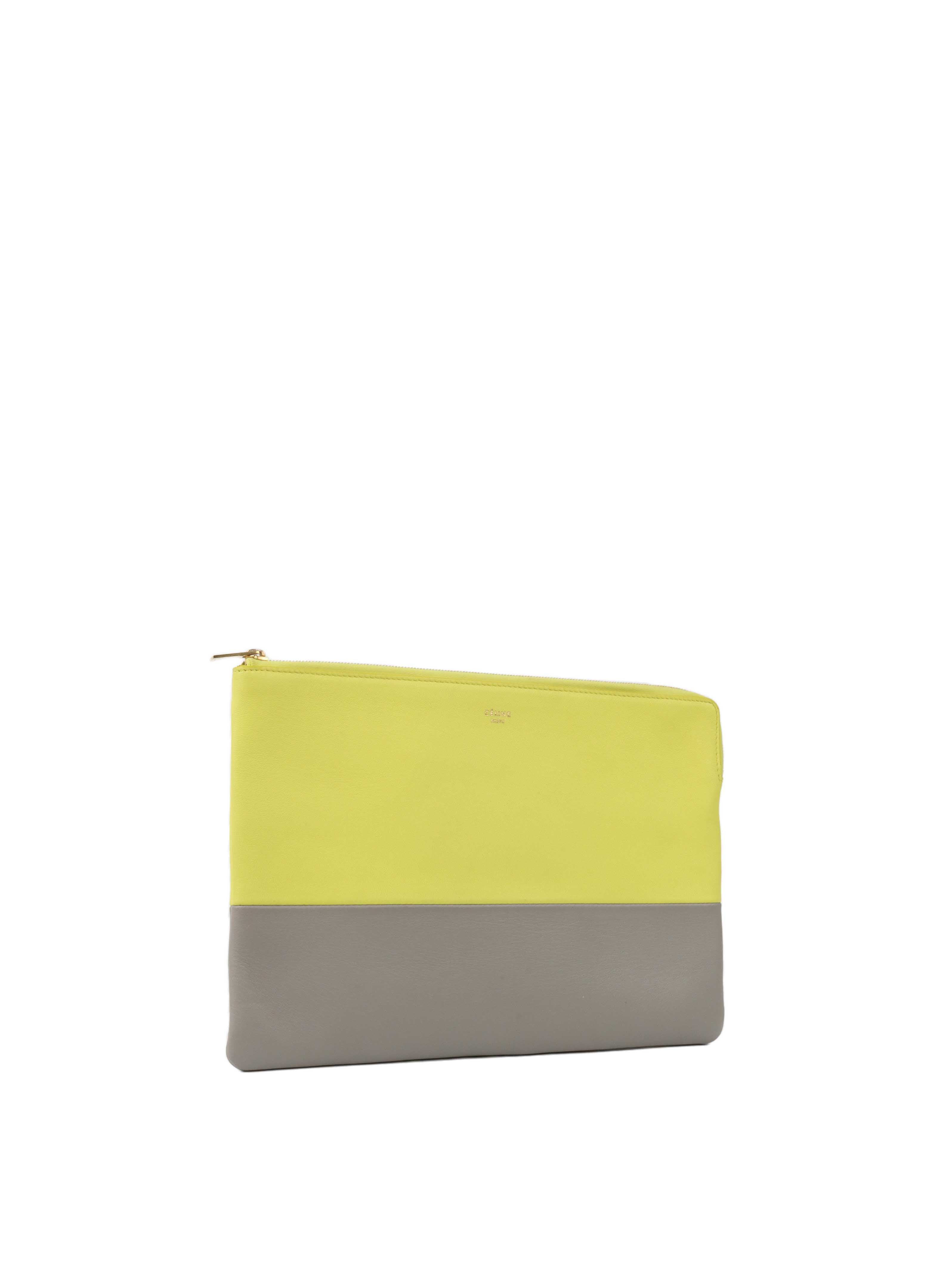 Celine Pouch Yellow  Grey.