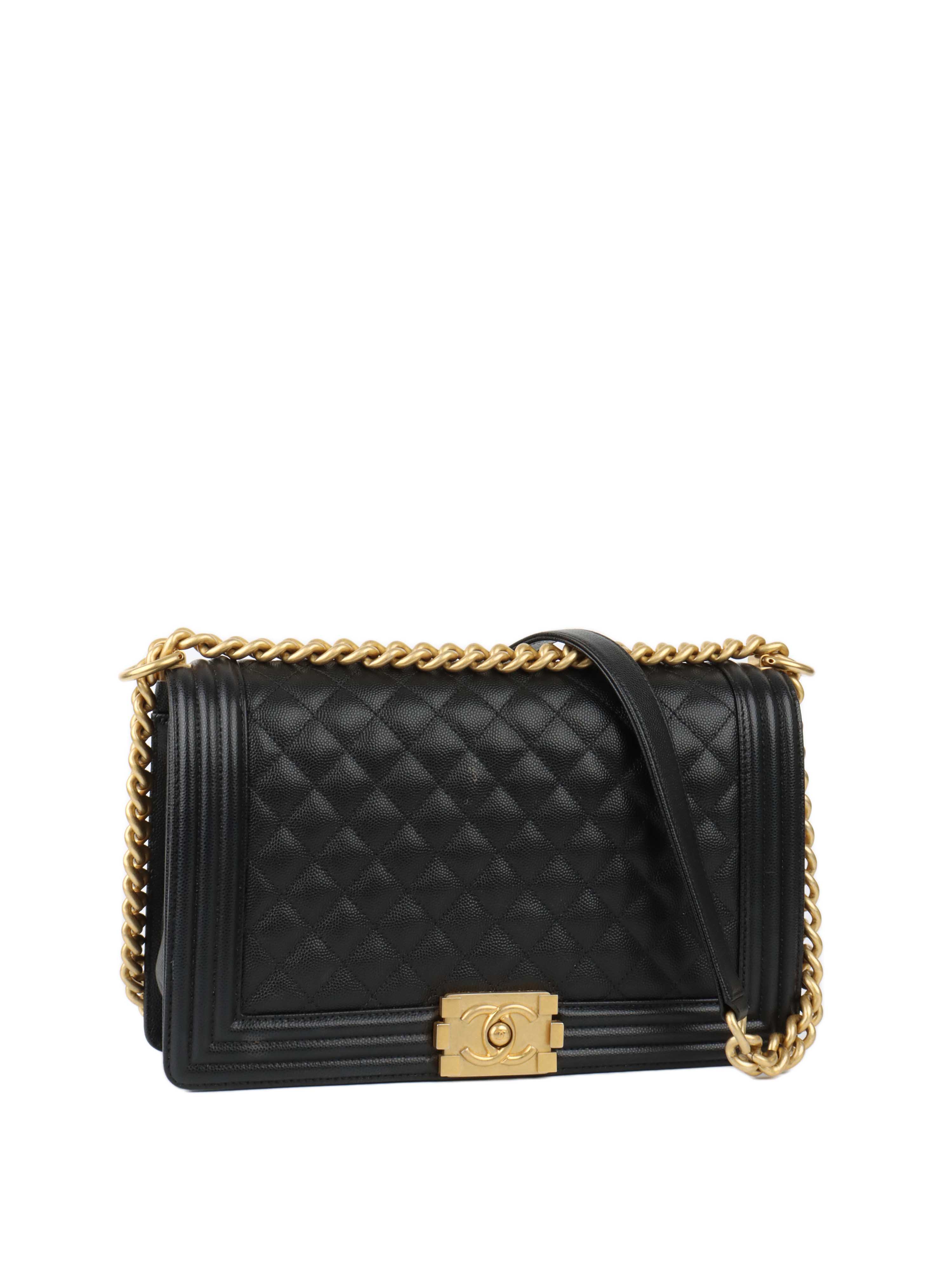 Chanel Black Medium Caviar Boy Bag GHW.