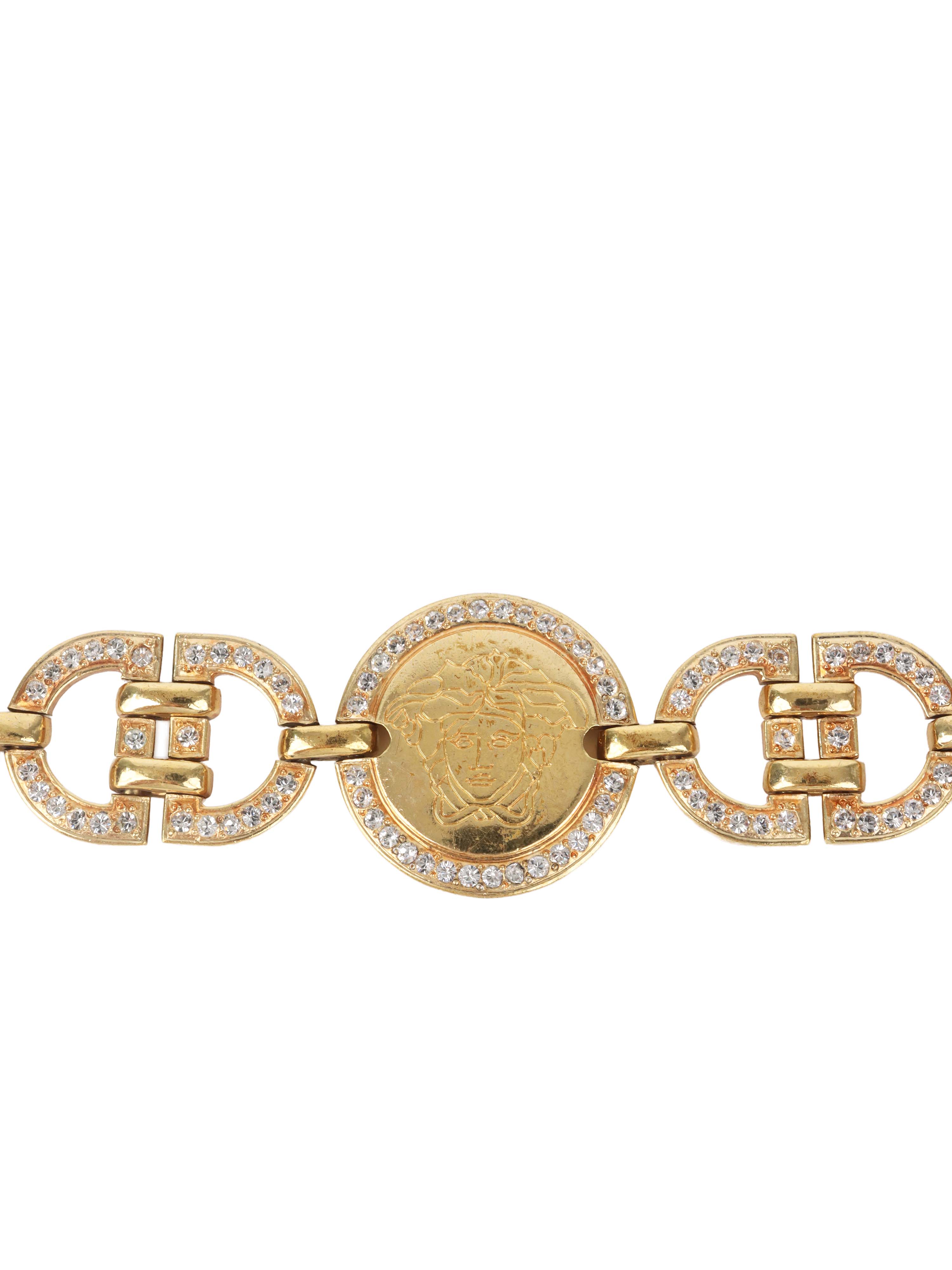 Versace Vintage Medusa Medallion Chain Bracelet.