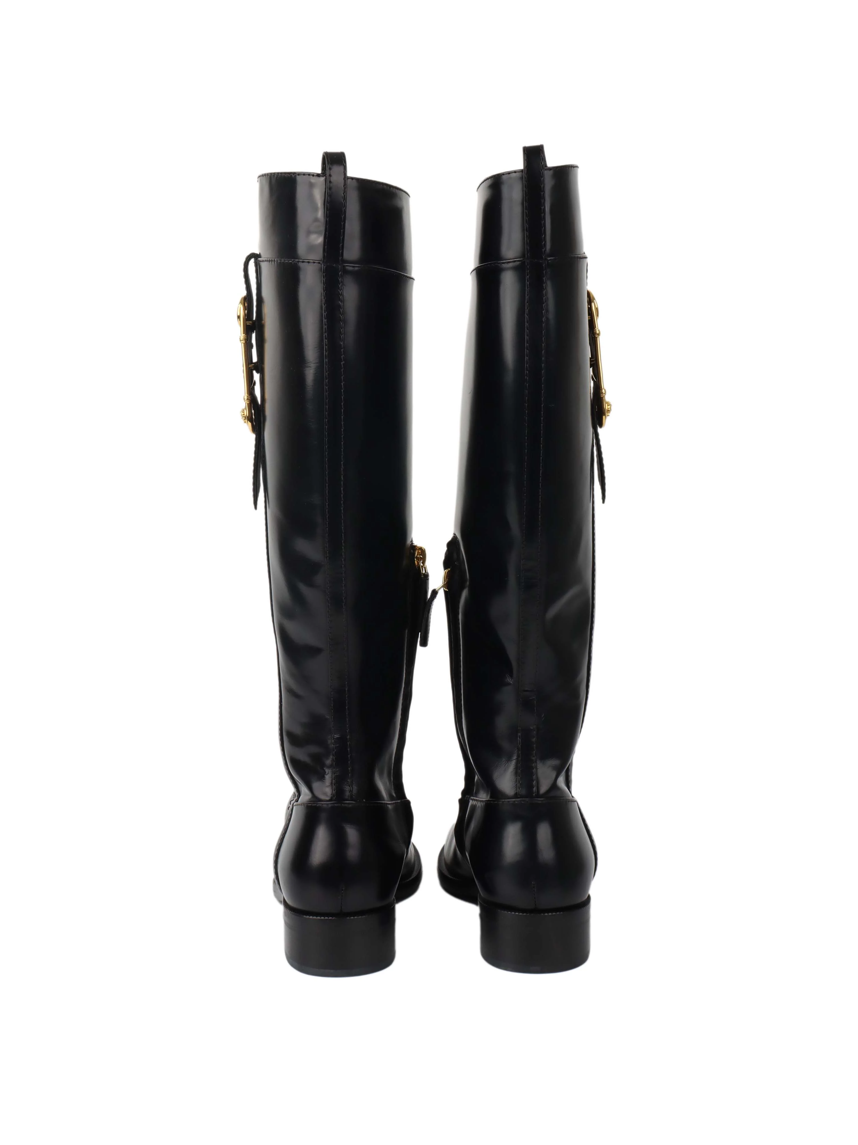 Versace Black Riding Boots.
