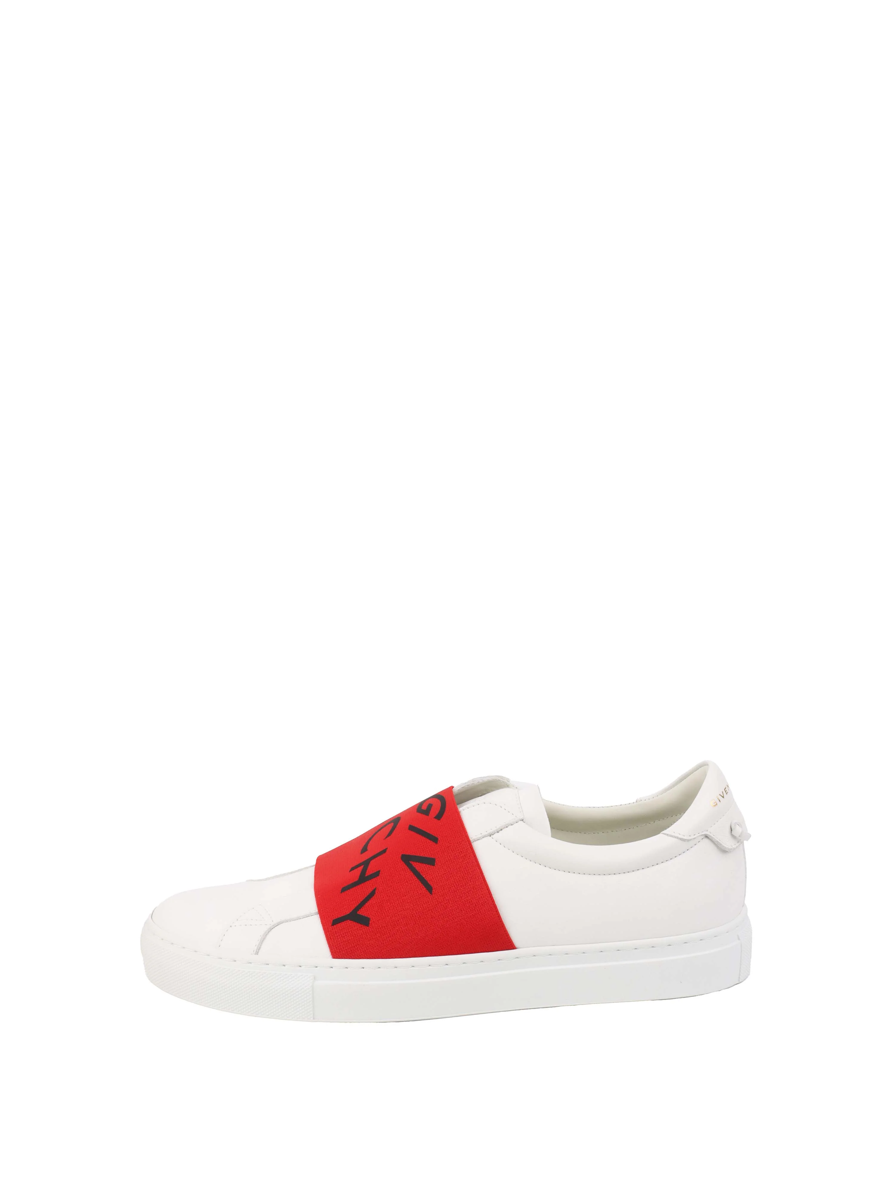 Givenchy White  Red Urban Street Low Logo Elastic Sneaker.