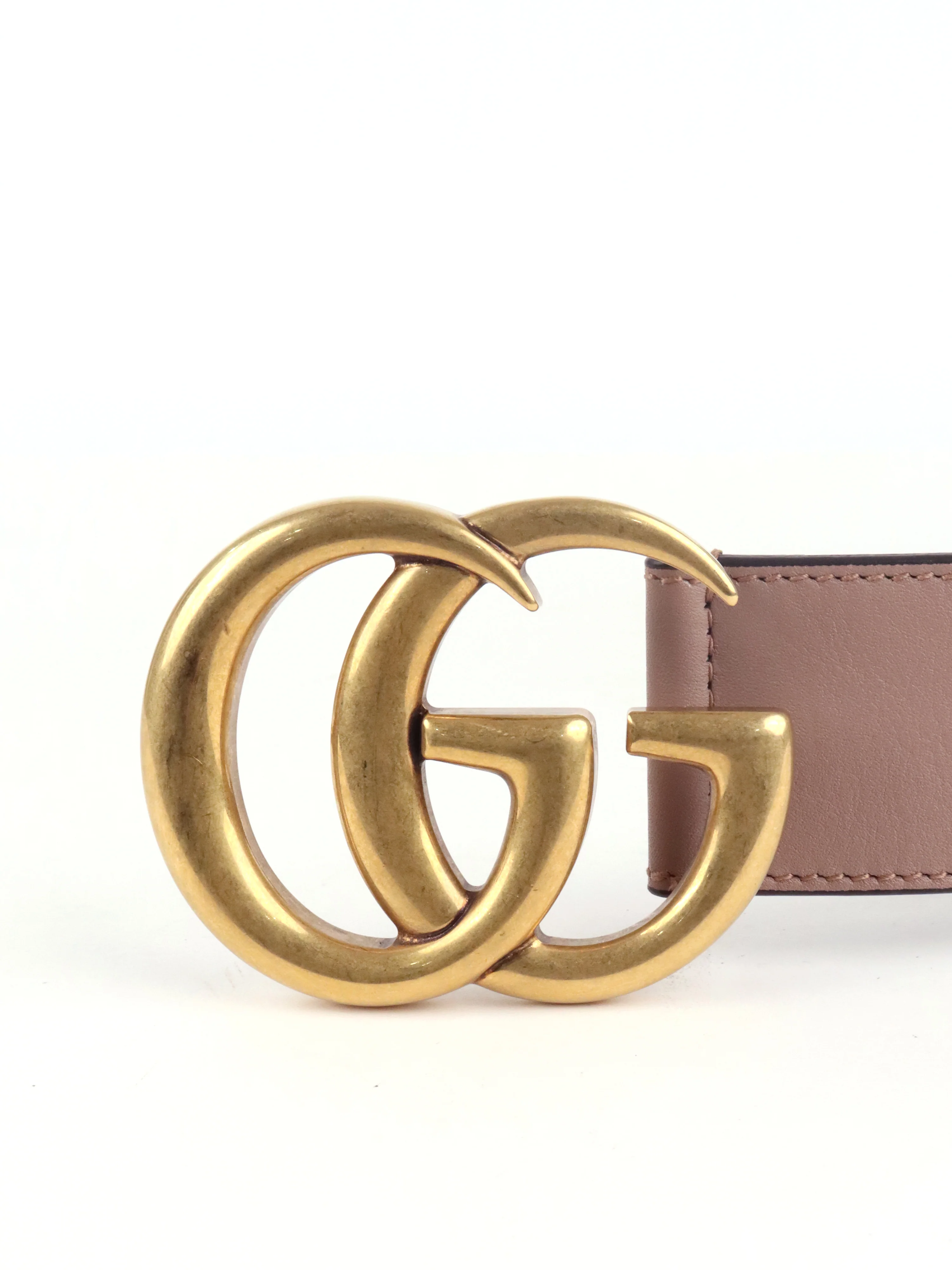 Gucci Dusty Pink GG Marmont Buckle Belt Size 90