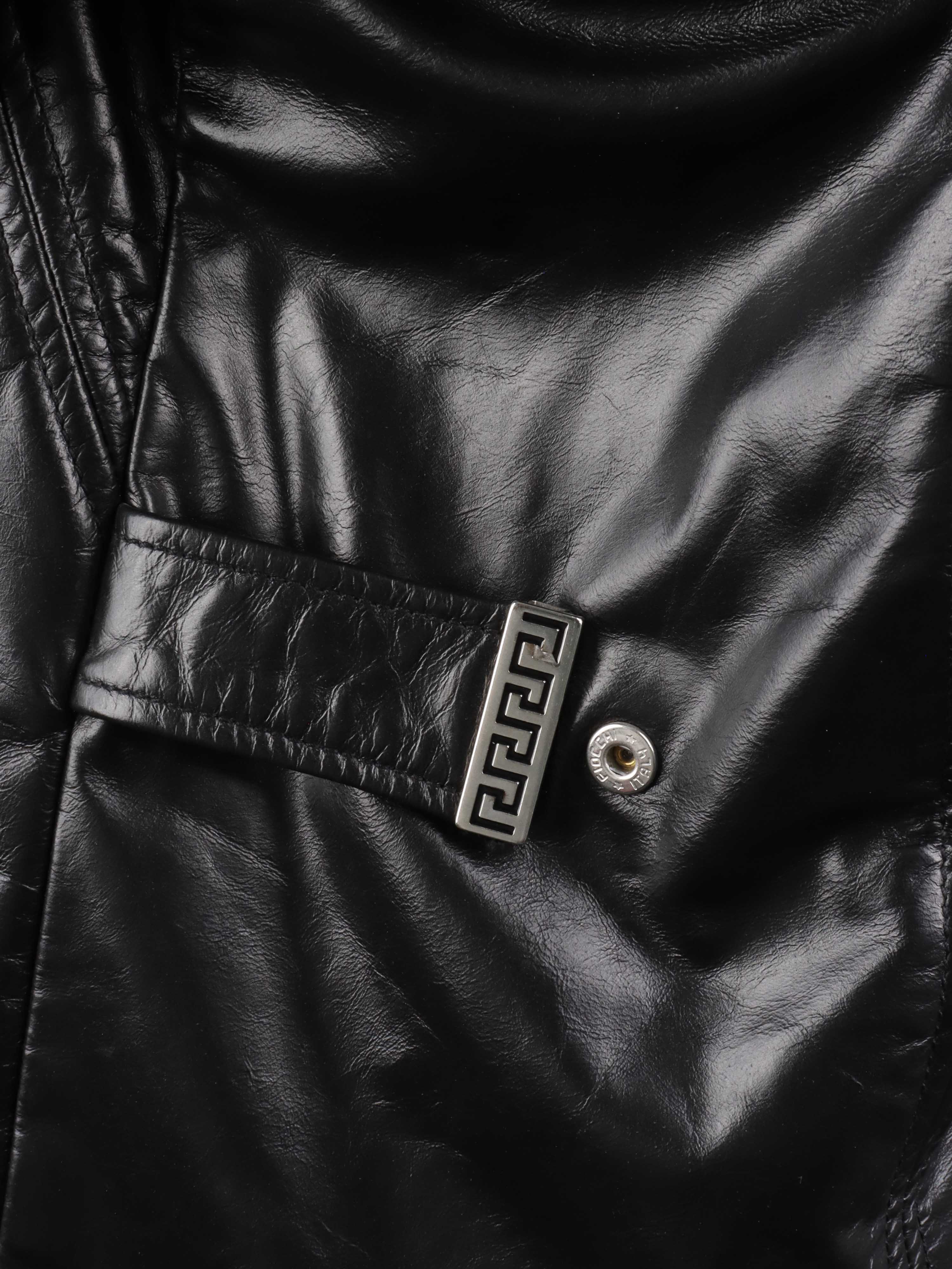Versace Black Mens Leather Jacket.
