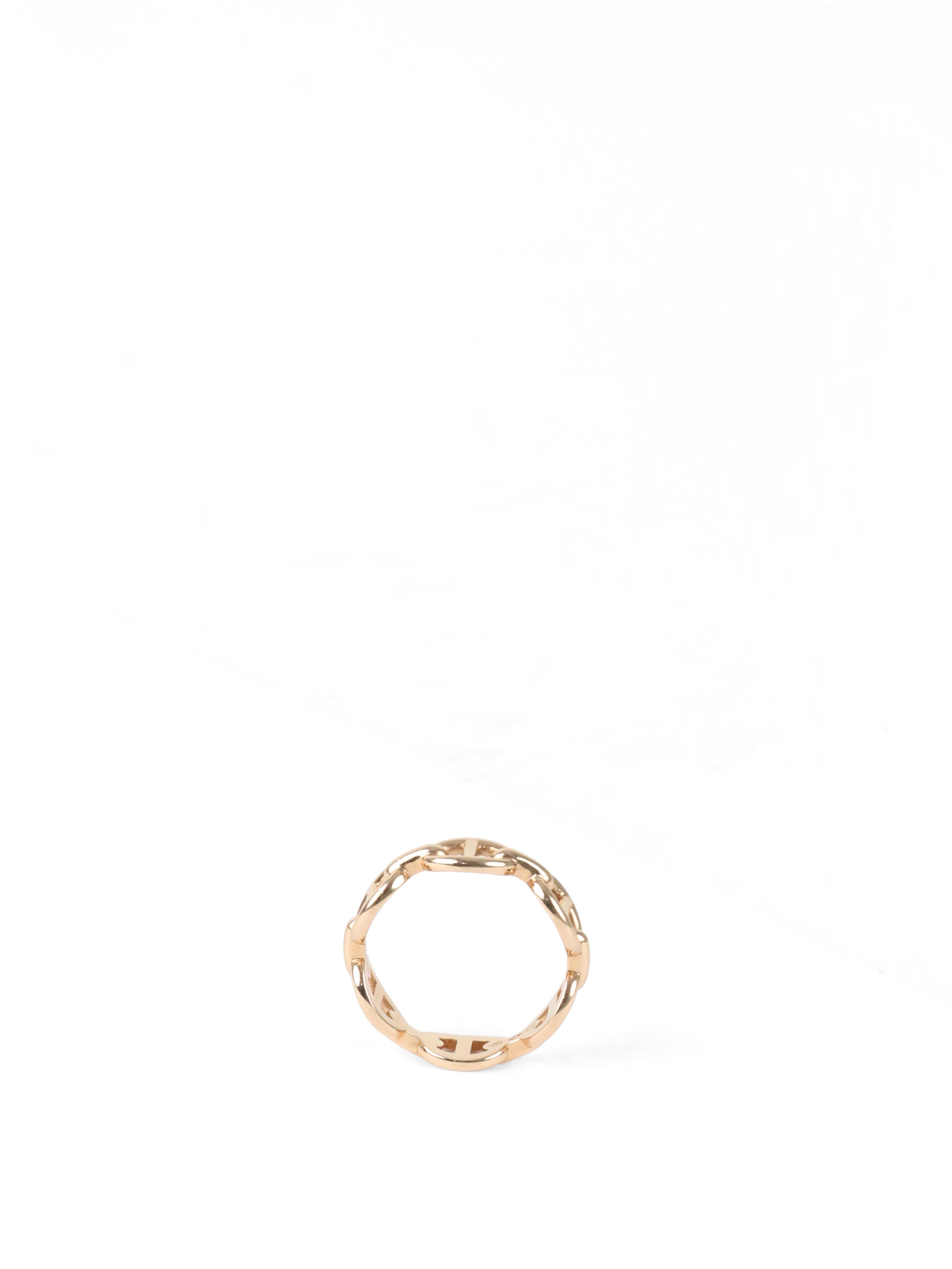 Hermes Rose Gold Chaine DAncre Enchainee Ring, Small Model