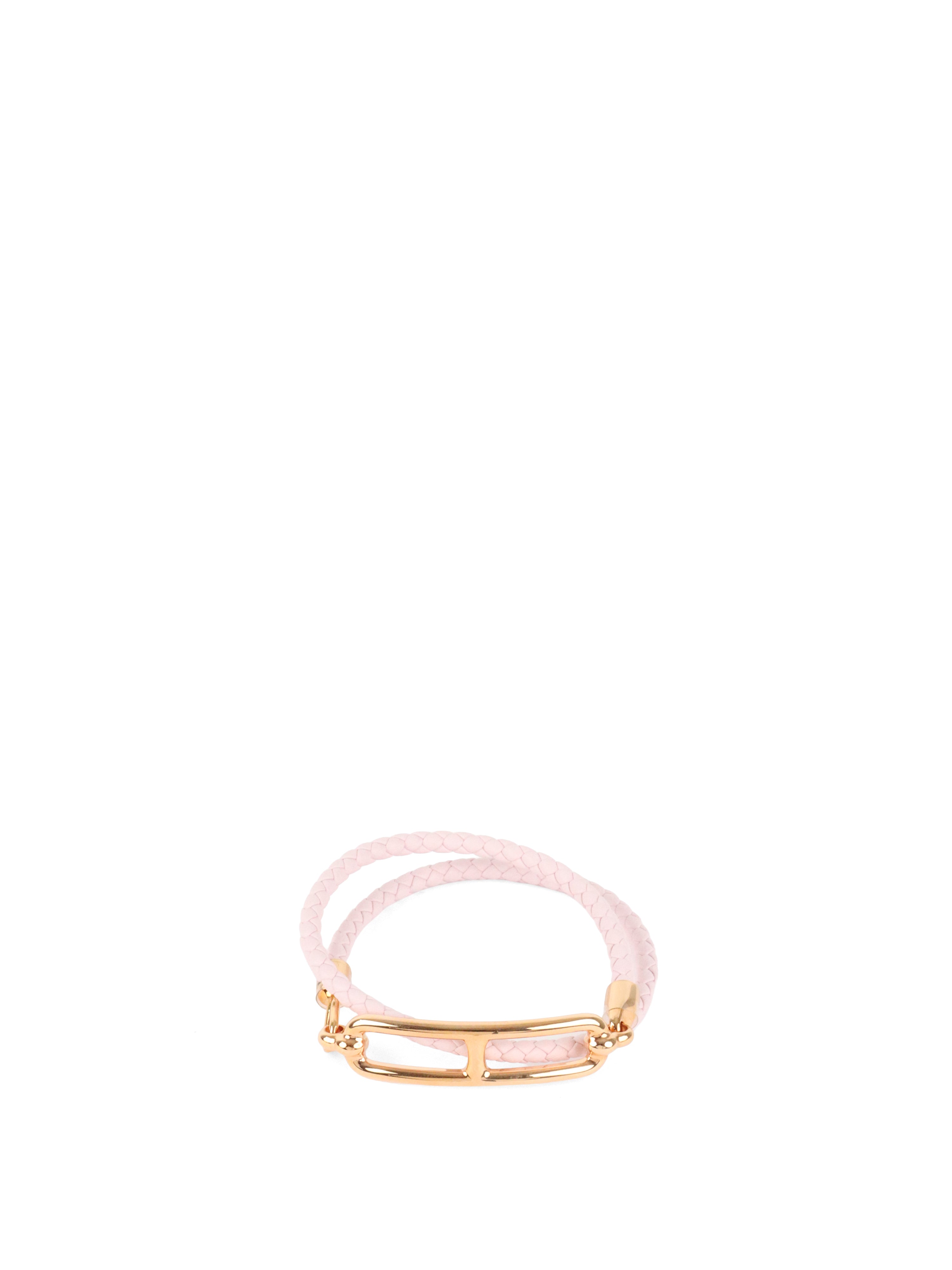 Hermes Mauve Pale Roulis Double Tour Bracelet RGHW