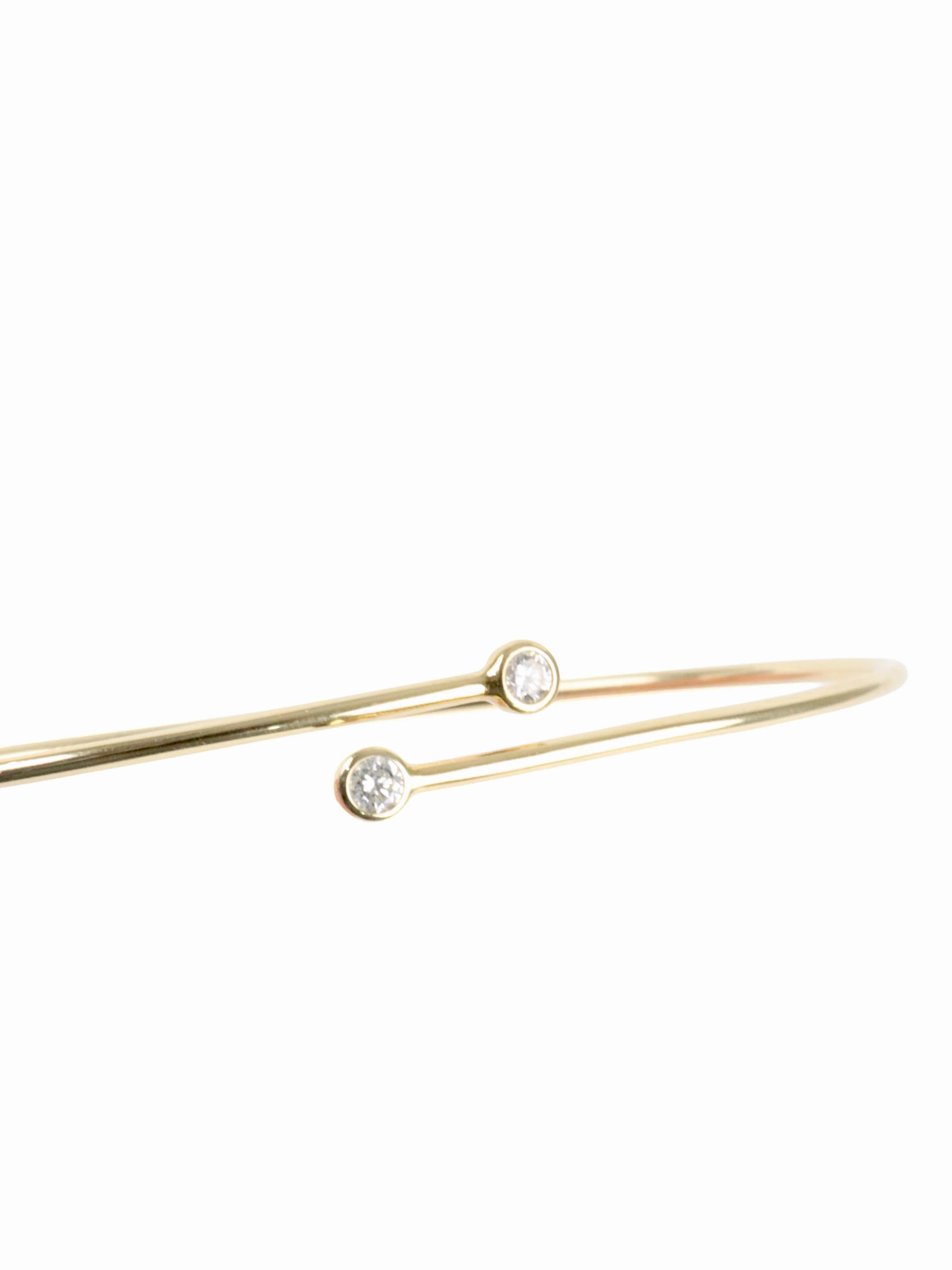 Tiffany & Co Small Yellow Gold Elsa Peretti Diamond Hoop Single-row Bangle