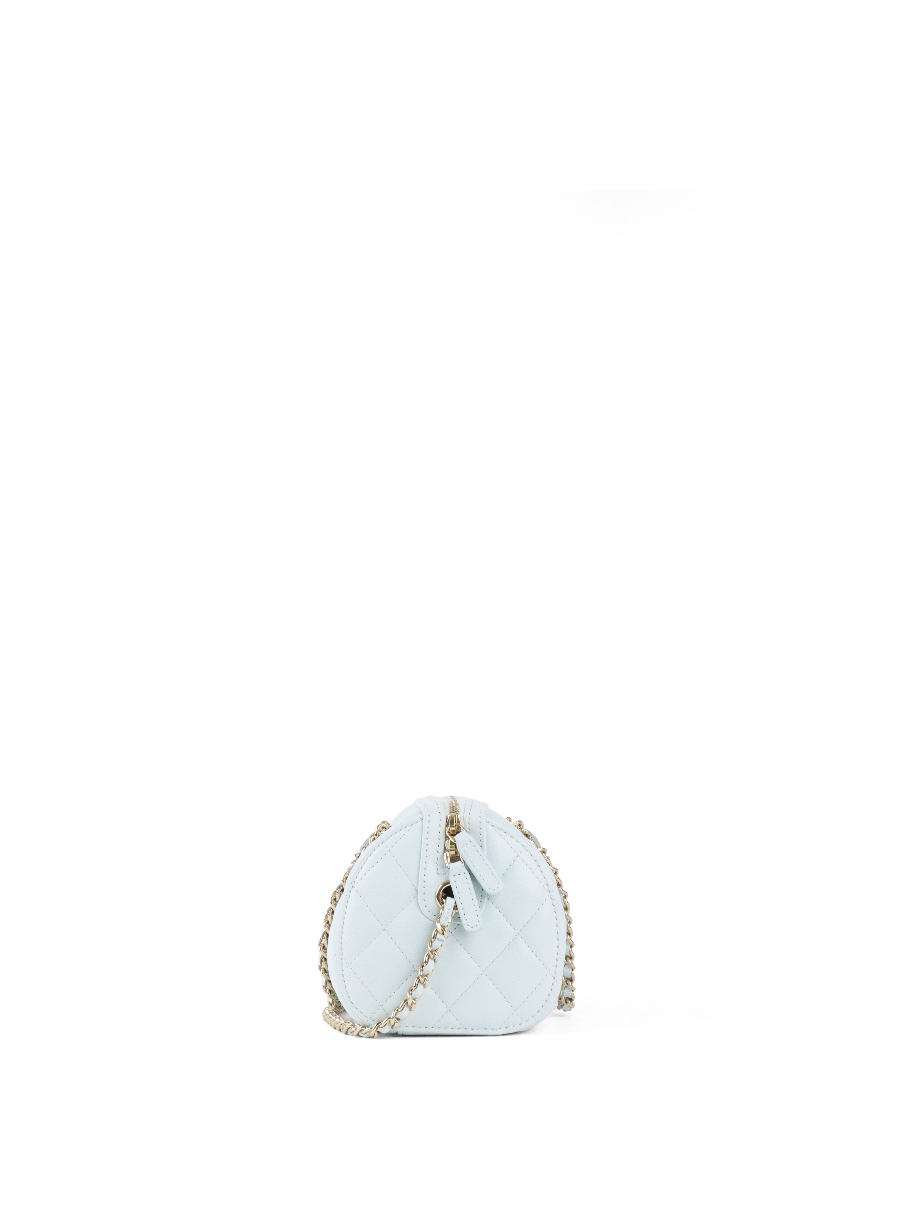 Chanel 25P Pastel Blue Mini Bowling Bag LGHW