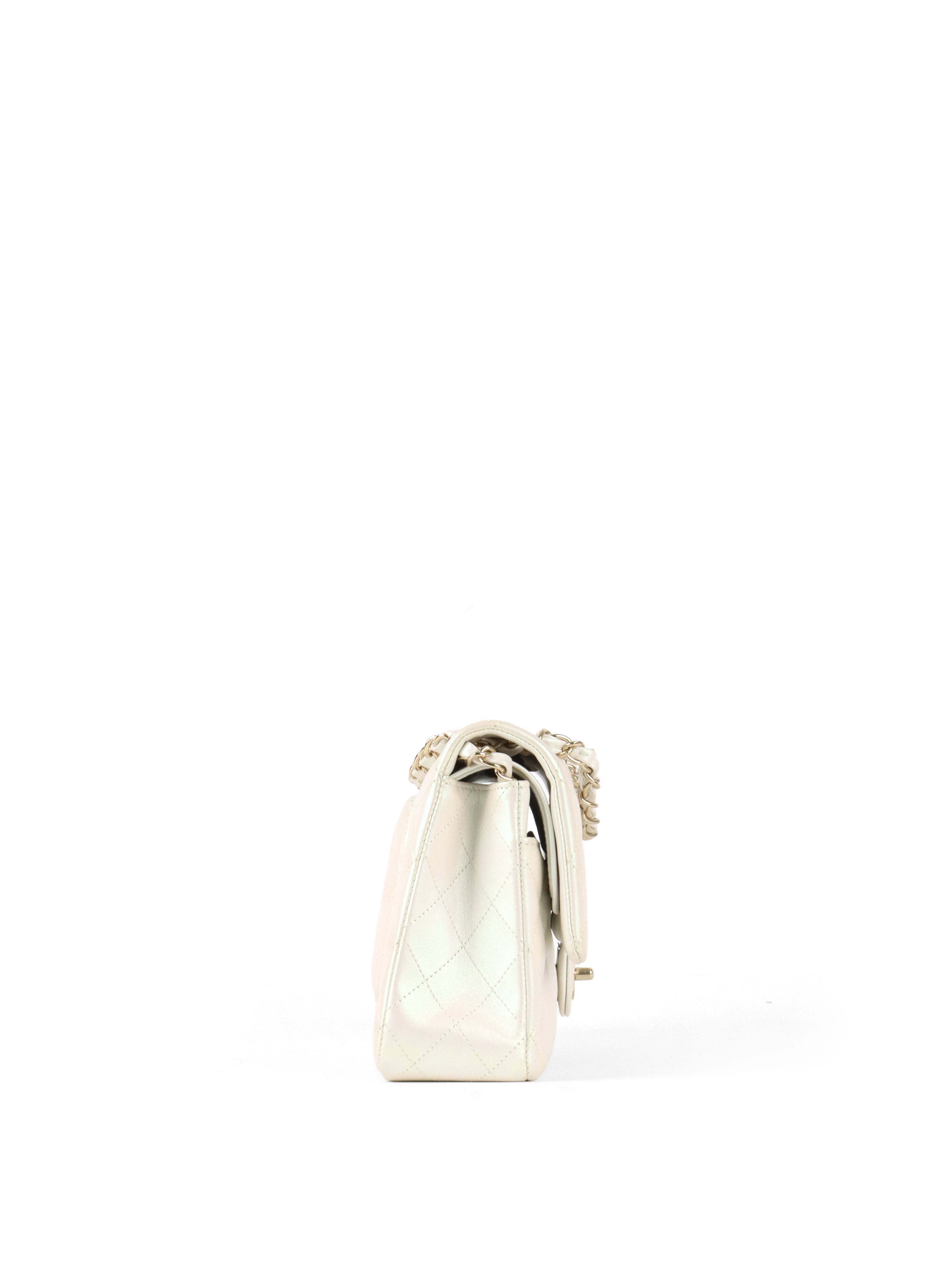 Chanel Ivory Irridecent Medium Classic Flap LGHW