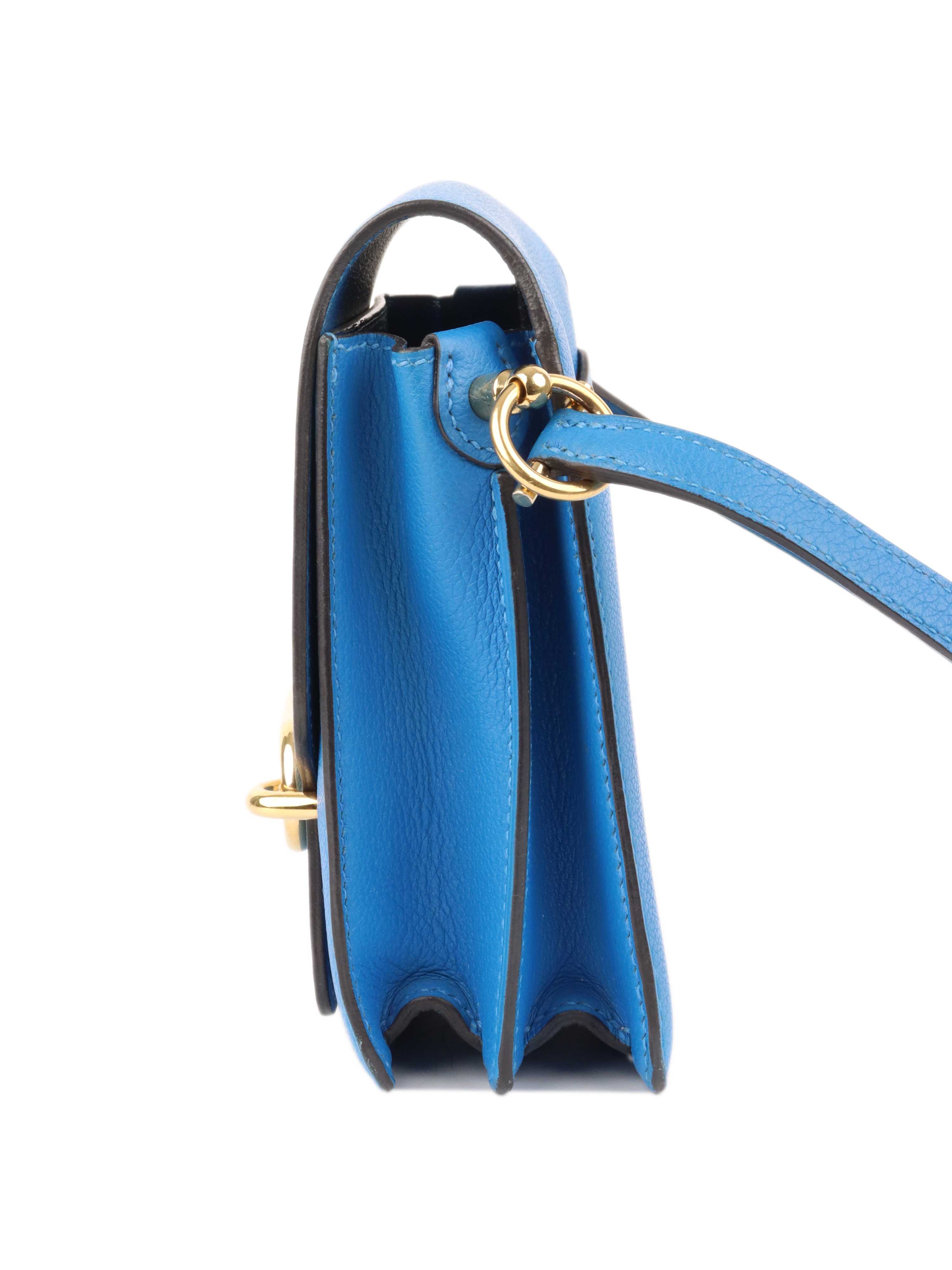 Hermes Mini Roulis Bag in Bleu Hydra GHW.