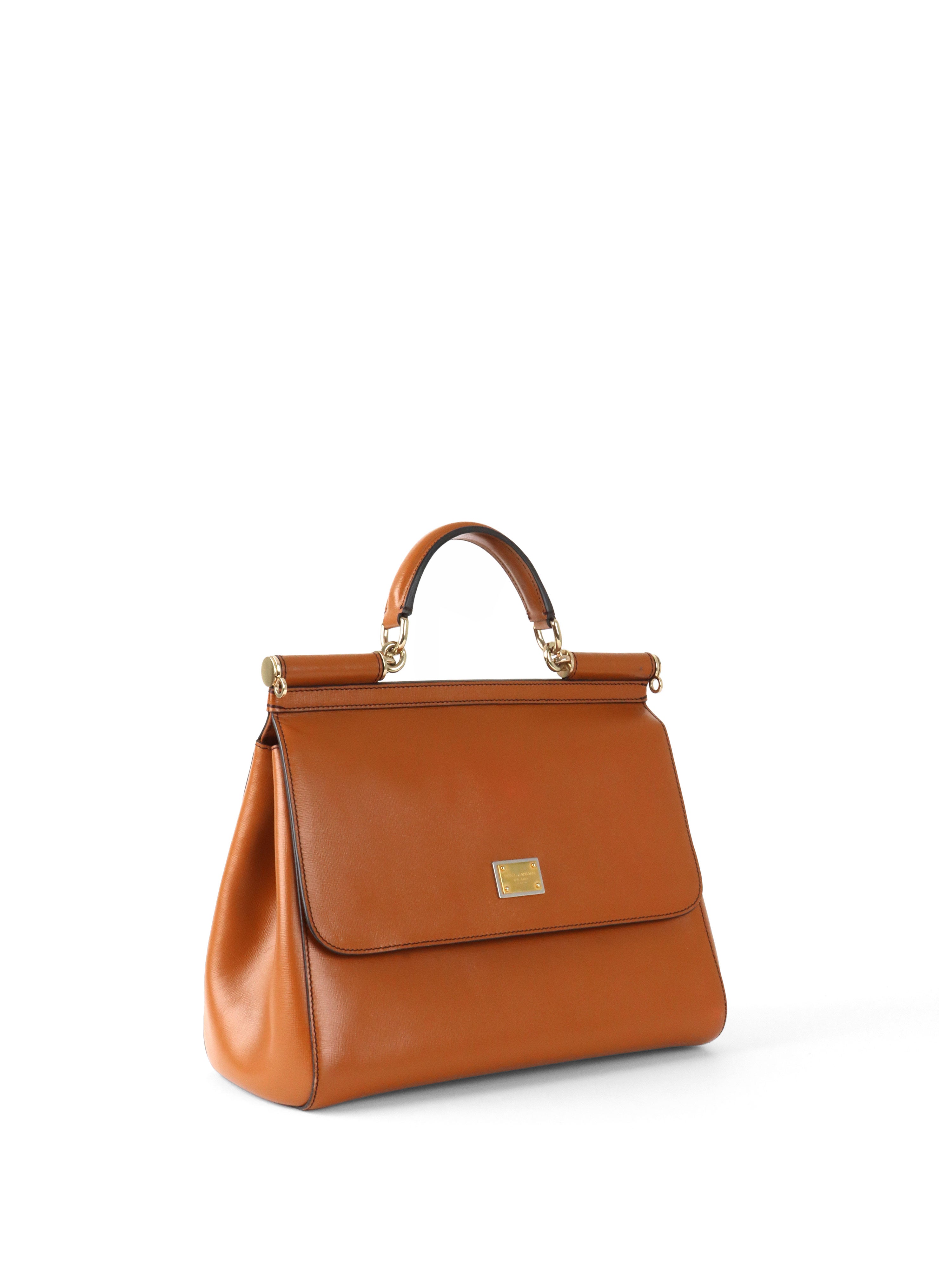 Dolce  Gabbana Caramel Brown Sicily Tote Bag.