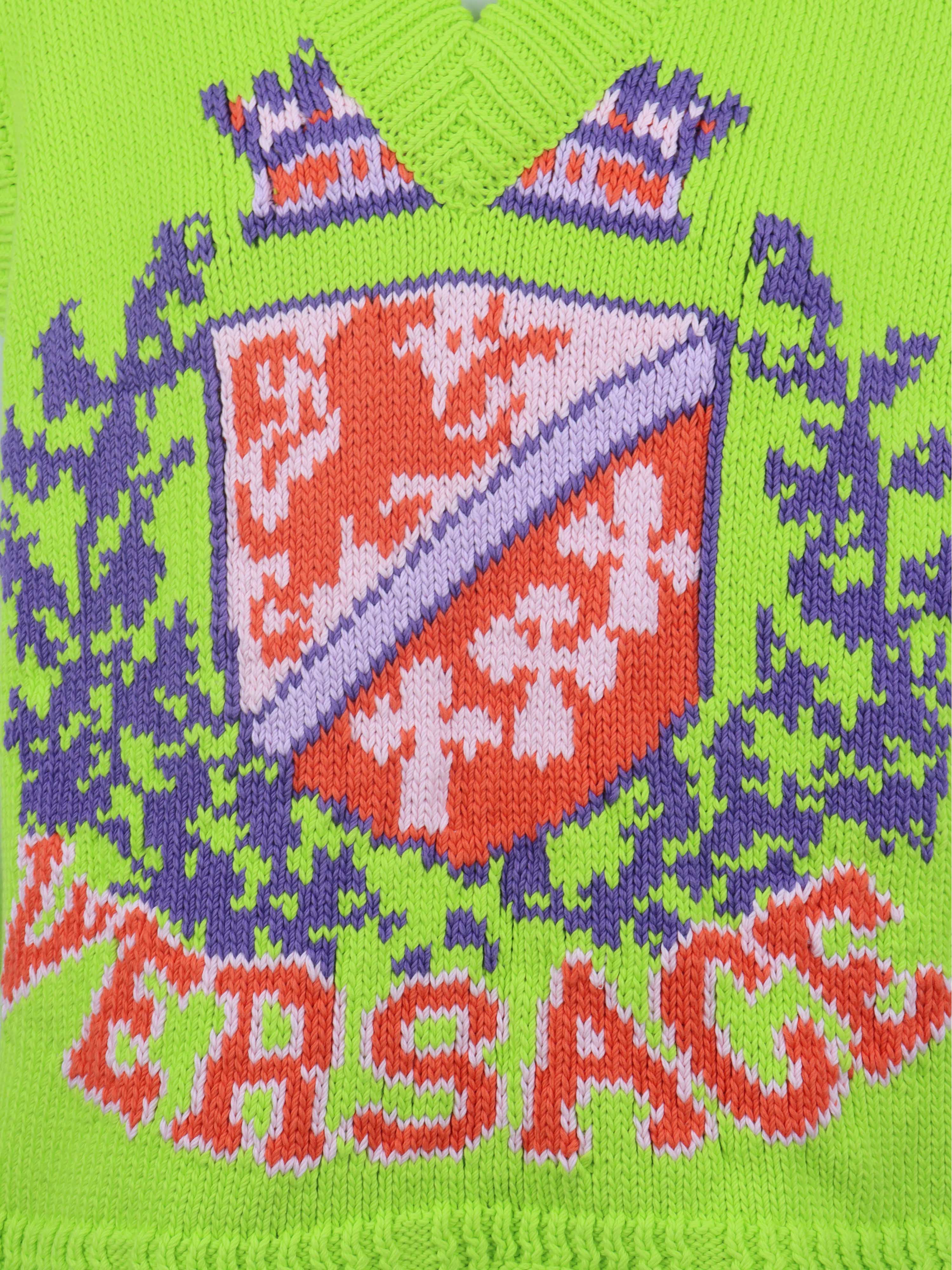 Versace Green  Pink Knit Vest.