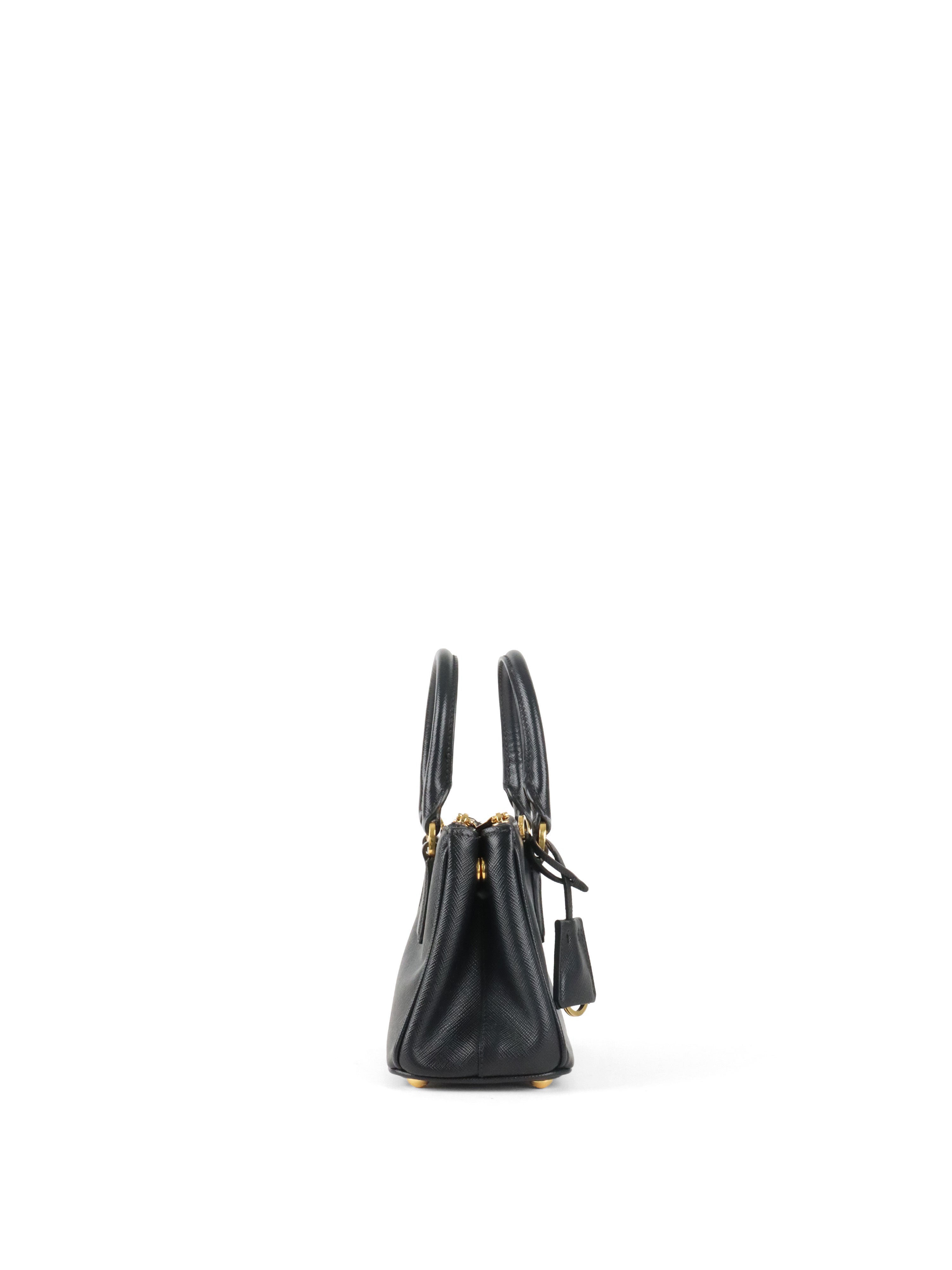 Prada Black Mini Galleria Patent Saffiano Bag