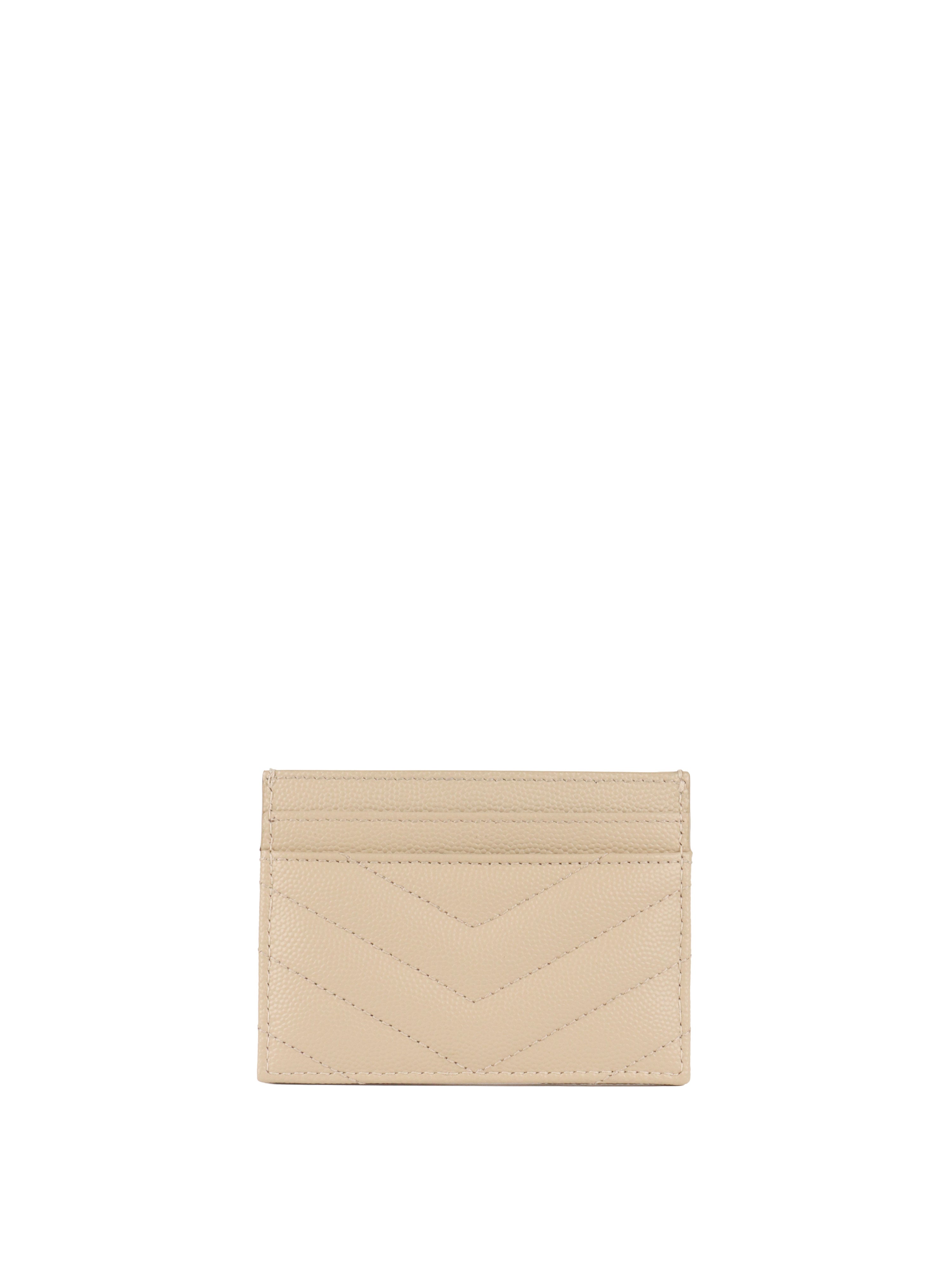 Saint Laurent Light Beige Cassandre Matelasse Card Holder