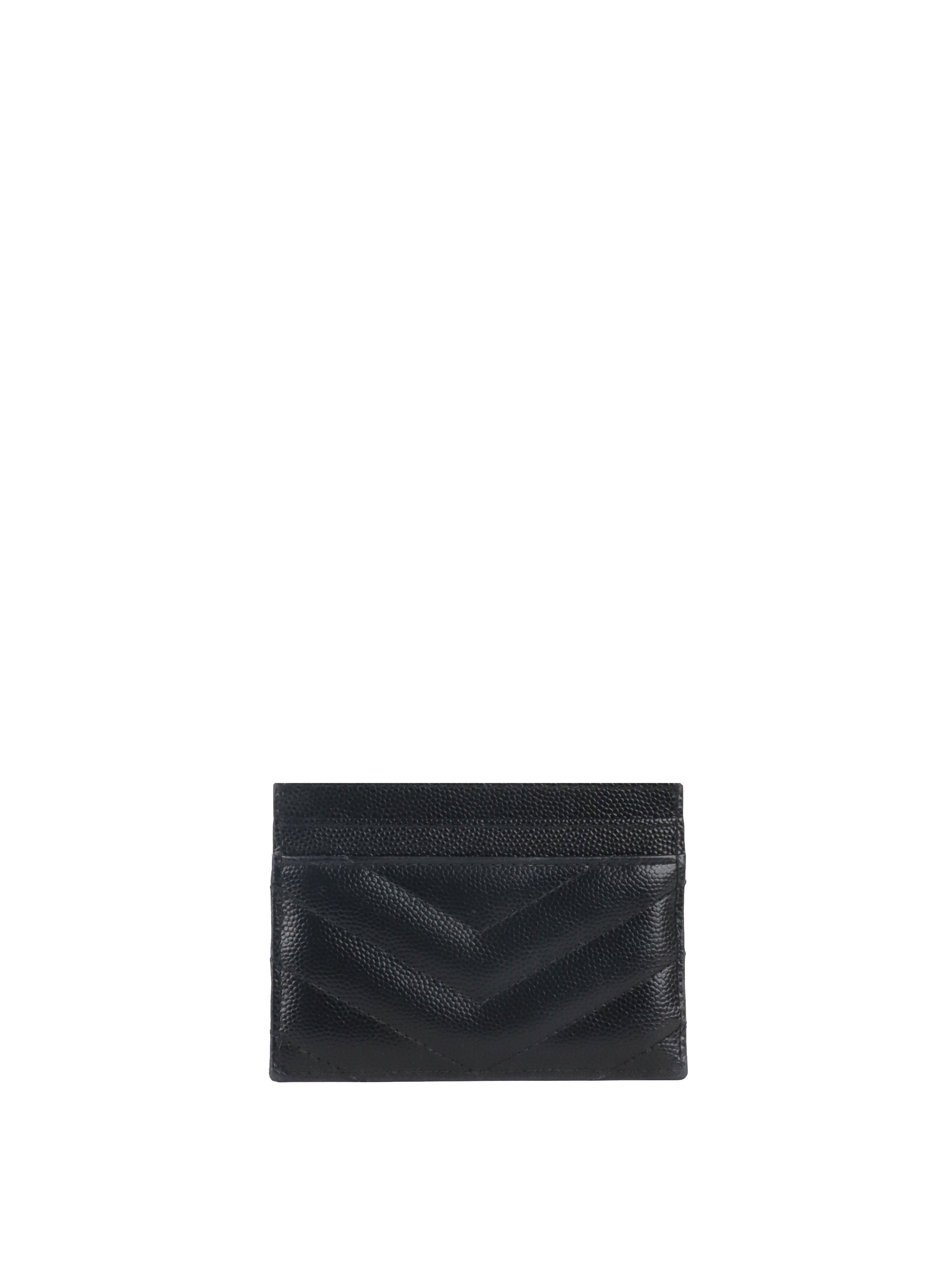 Saint Laurent Black Cassandre Matelasse Card Holder