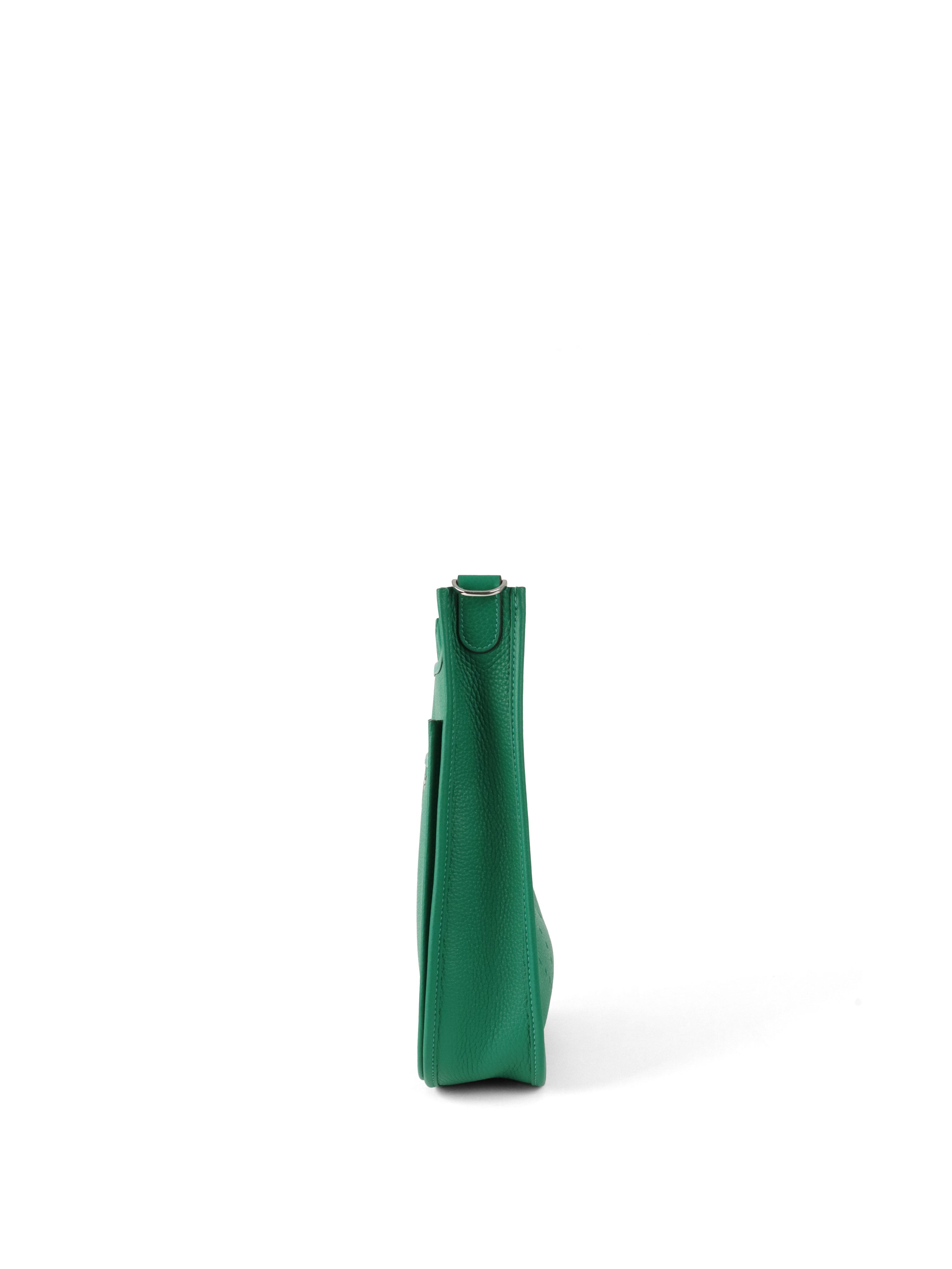 Hermes Evelyne III 29 in Vert Vertigo Gris Pale.