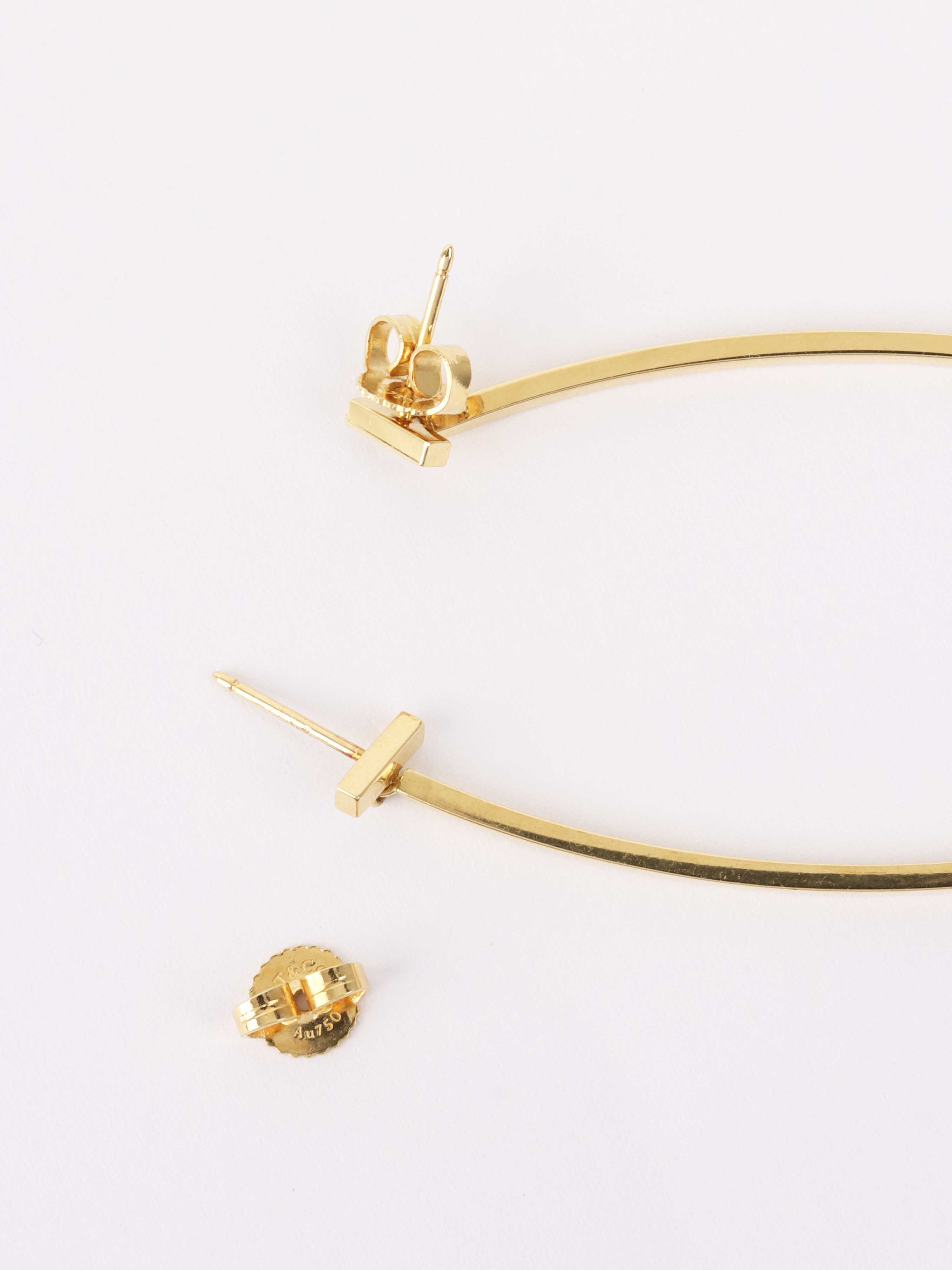 Tiffany 
Co 18k Yellow Gold T-Bar Earrings.