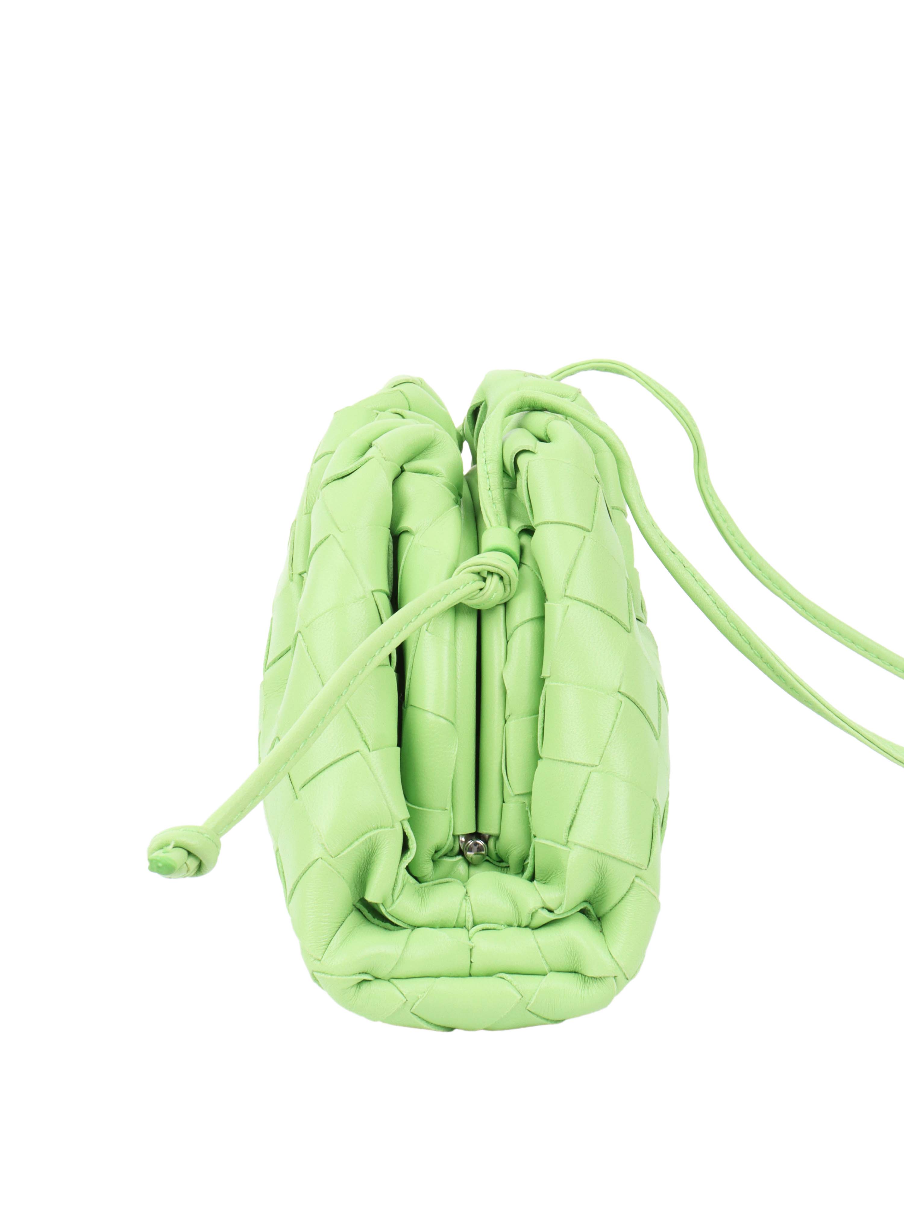 Bottega Veneta Light Green Intrecciato Mini Pouch.