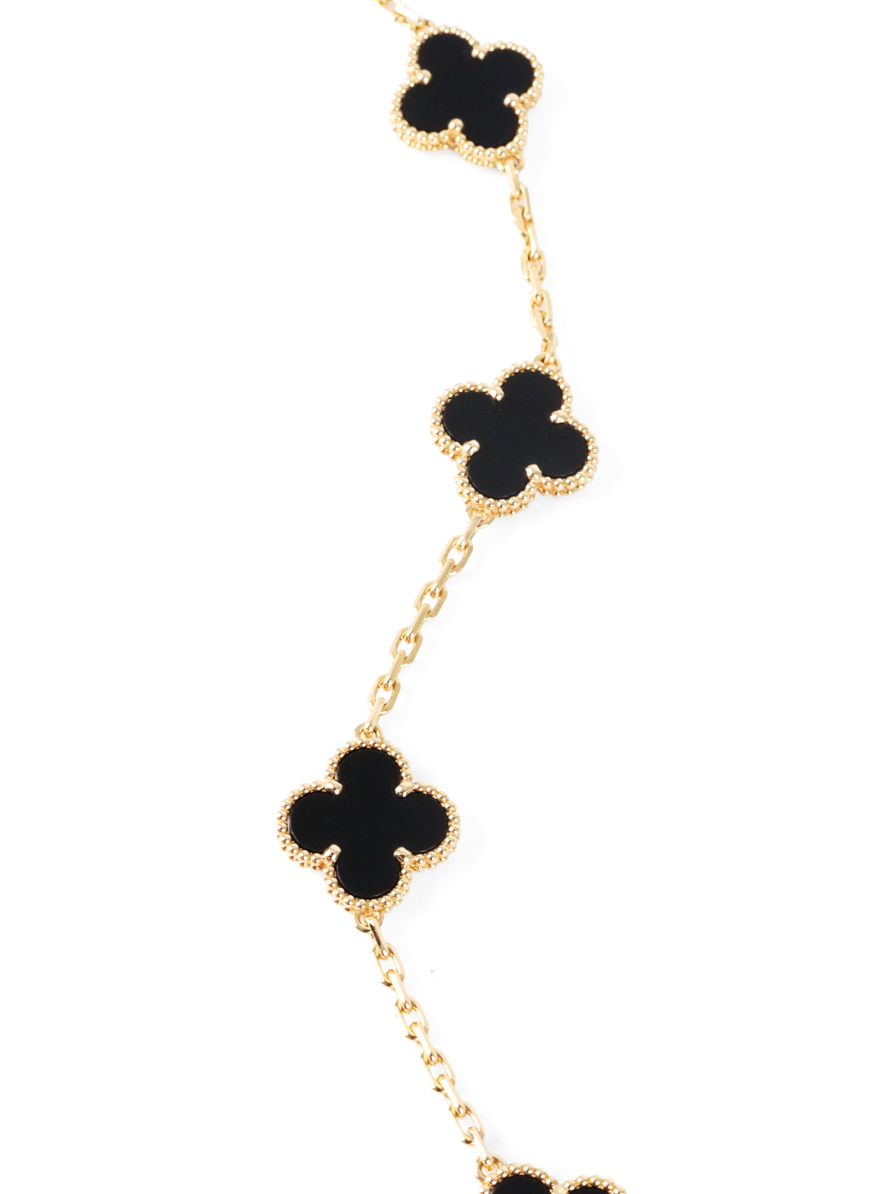 Van Cleef  Arpels Black Onyx Vintage Alhambra Bracelet 5 motifs