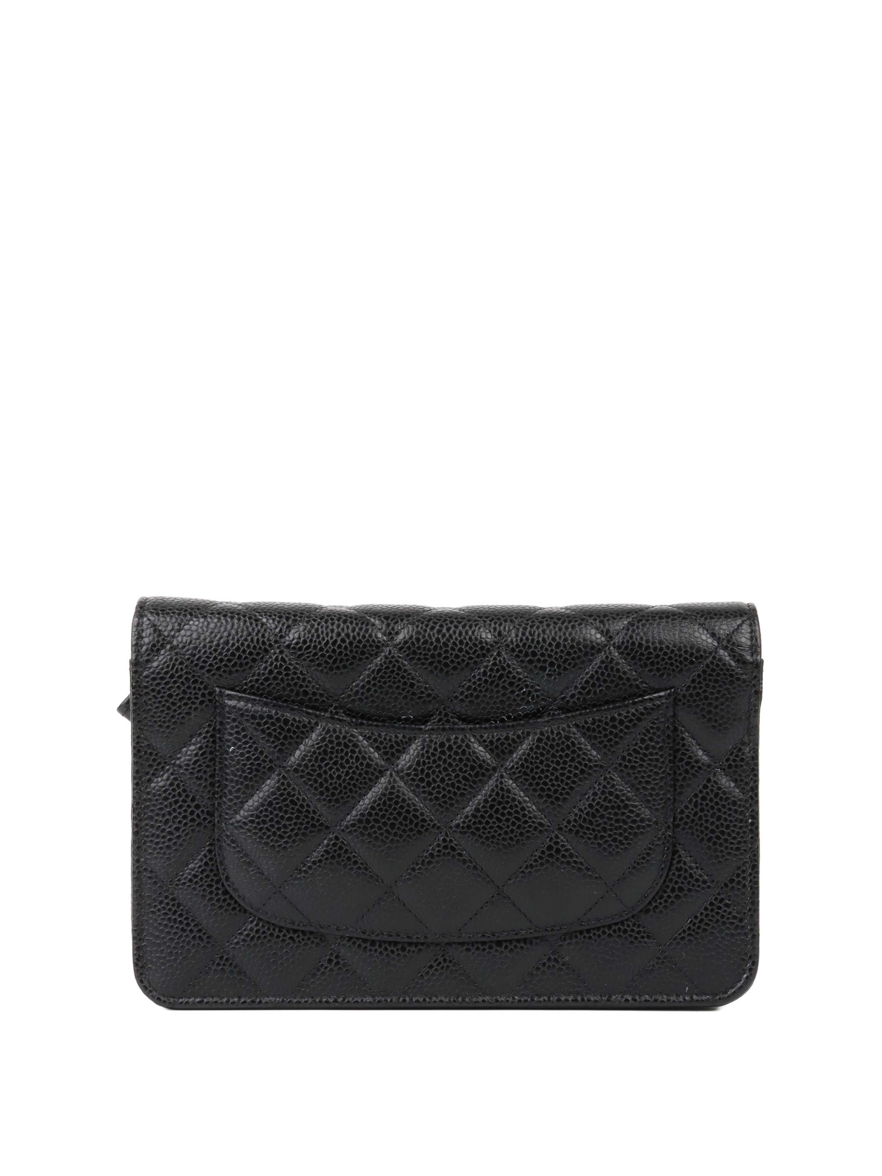 Chanel Black Caviar Wallet on Chain GHW.