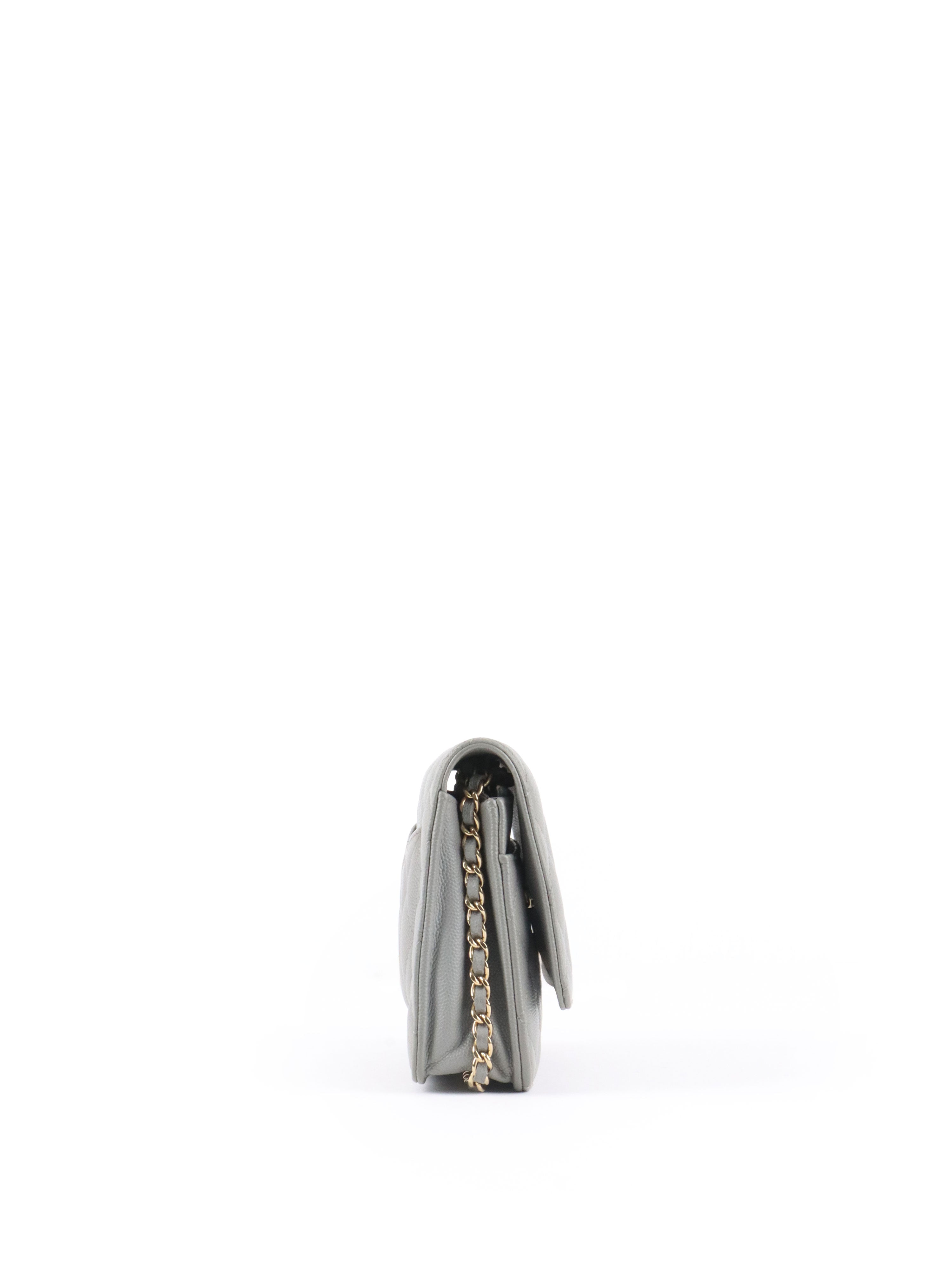 Chanel Grey Caviar Wallet on Chain LGHW